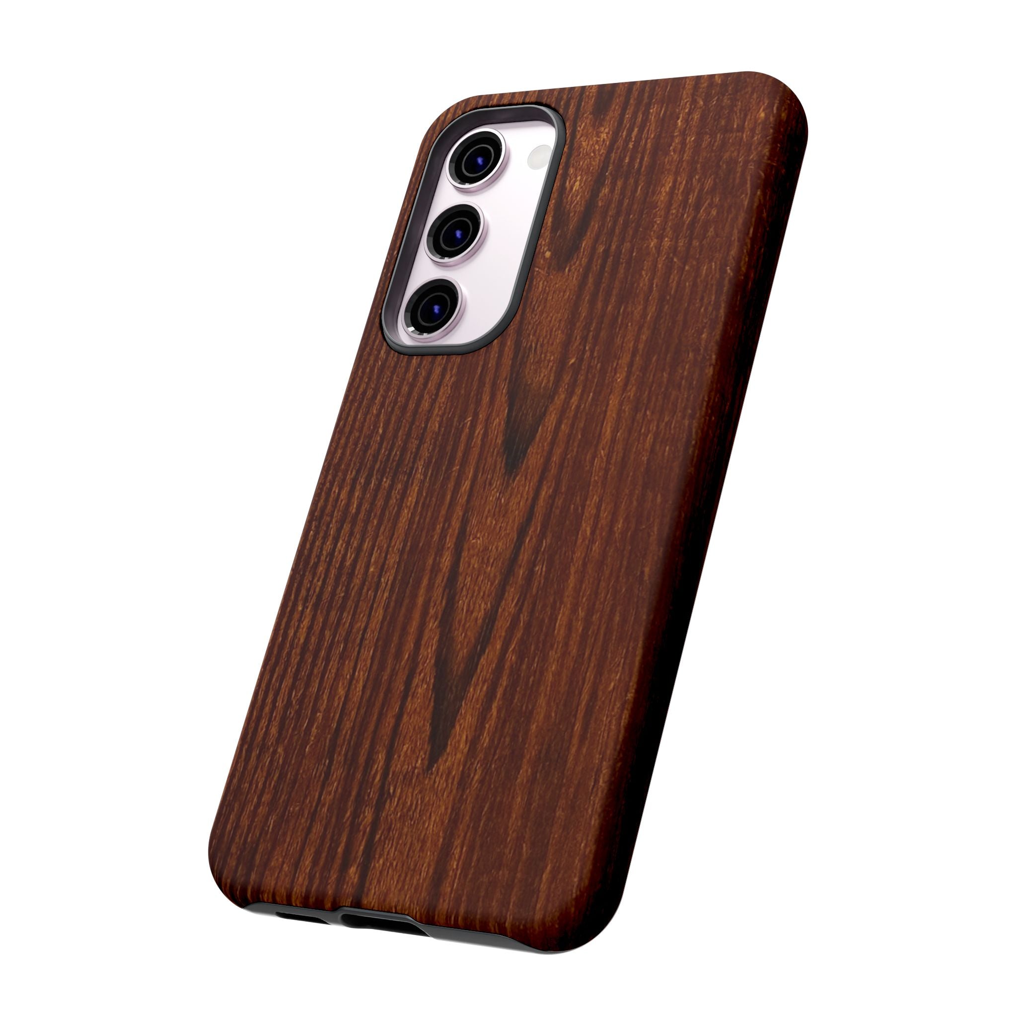 Phone Case in Fine Wood Grain Design with rustic, rugged good looks with toughness and durability for UV and impact resistance protection