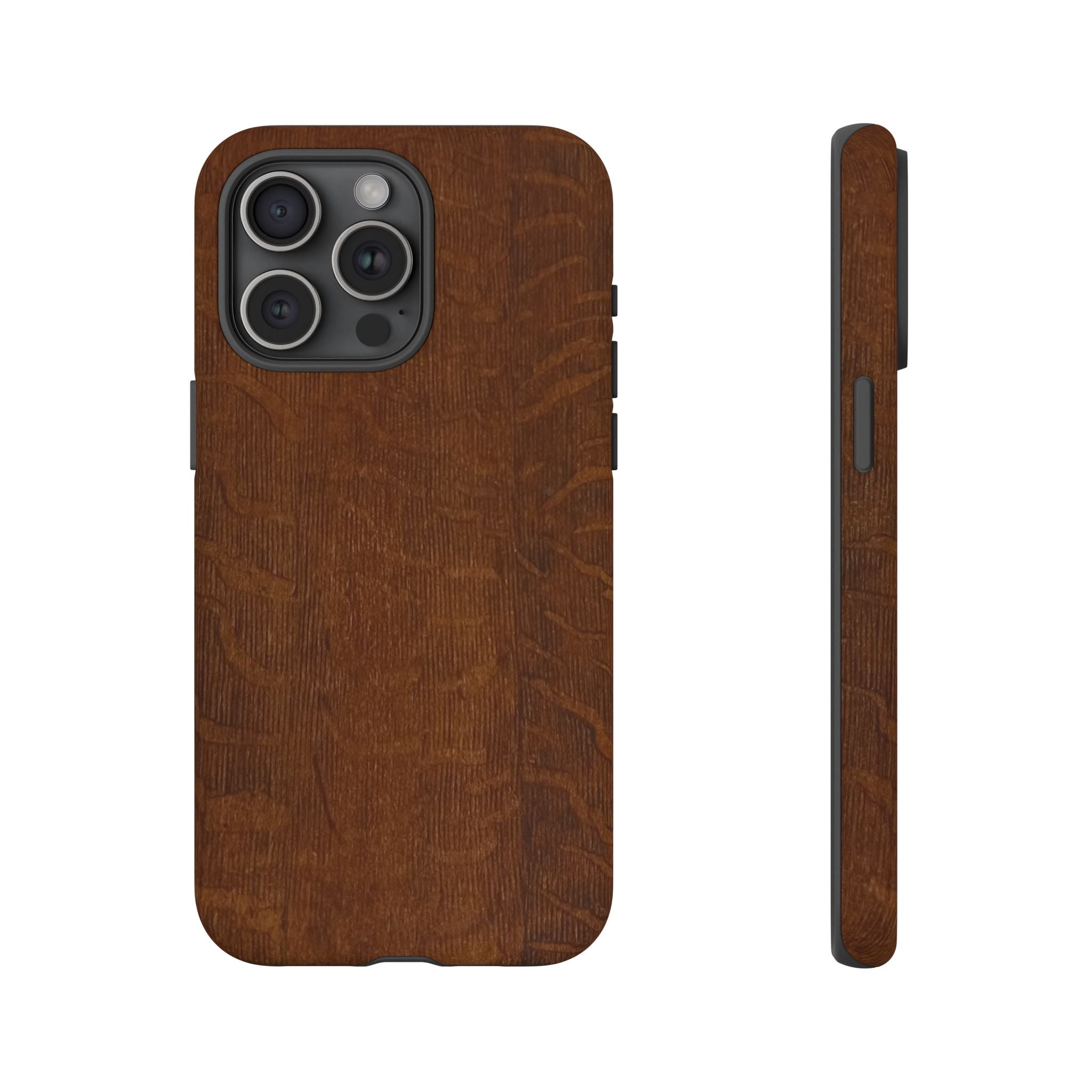 Phone case with 3D Wrap Unique Wood Grain Design - Tough and Durable in Glossy or Matte finish