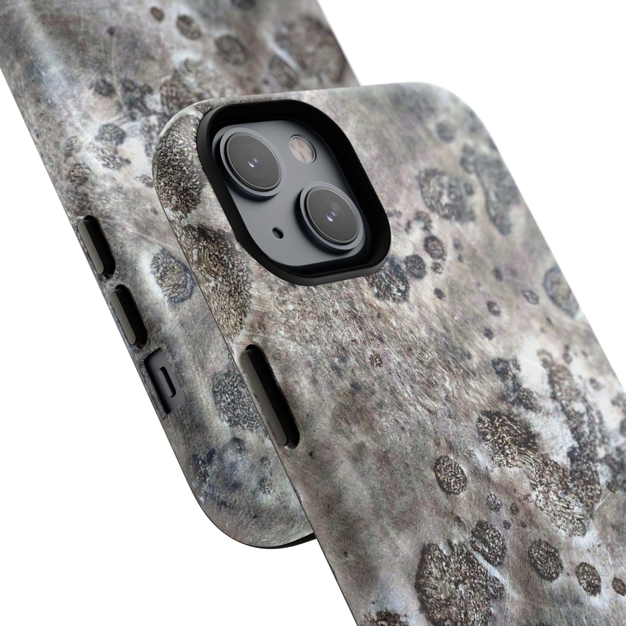 Magnetic iphone case with a Lunar Moon Rock Design is as tough as it looks with 2 layer shell compatible with MagSafe Accessories