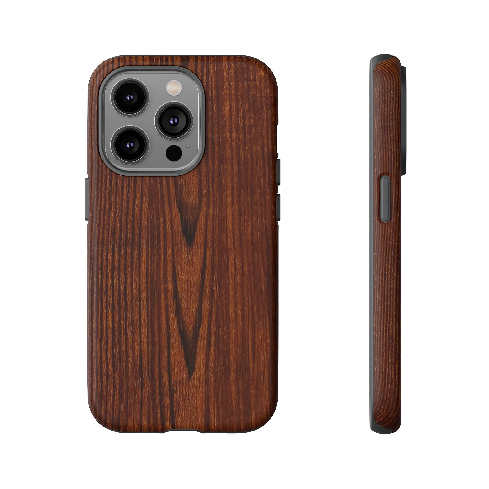 Phone Case in Fine Wood Grain Design with rustic, rugged good looks with toughness and durability for UV and impact resistance protection
