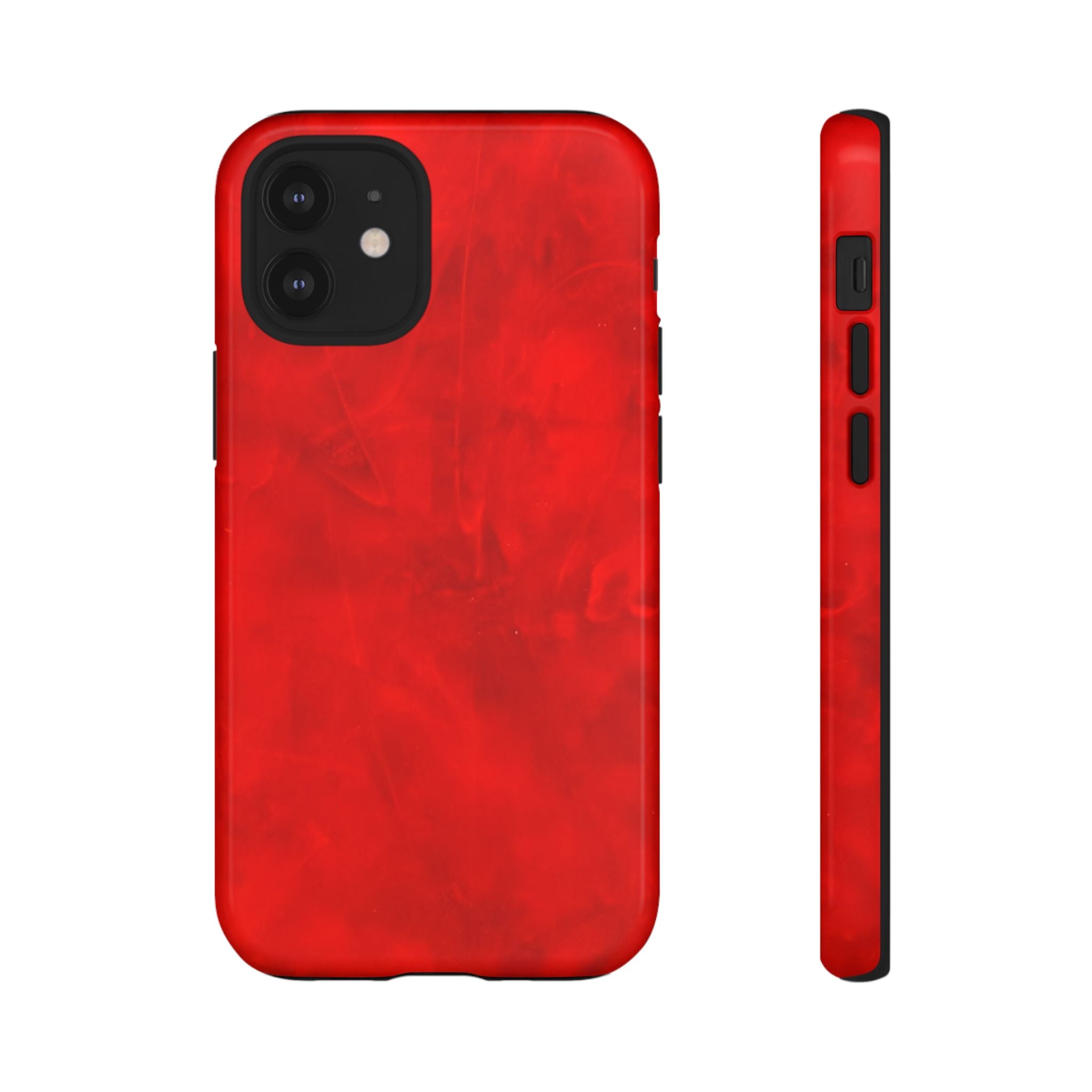 Phone Case in Hot Red Leather-like Design with Dual Layer for Shock Impact and UV Protection
