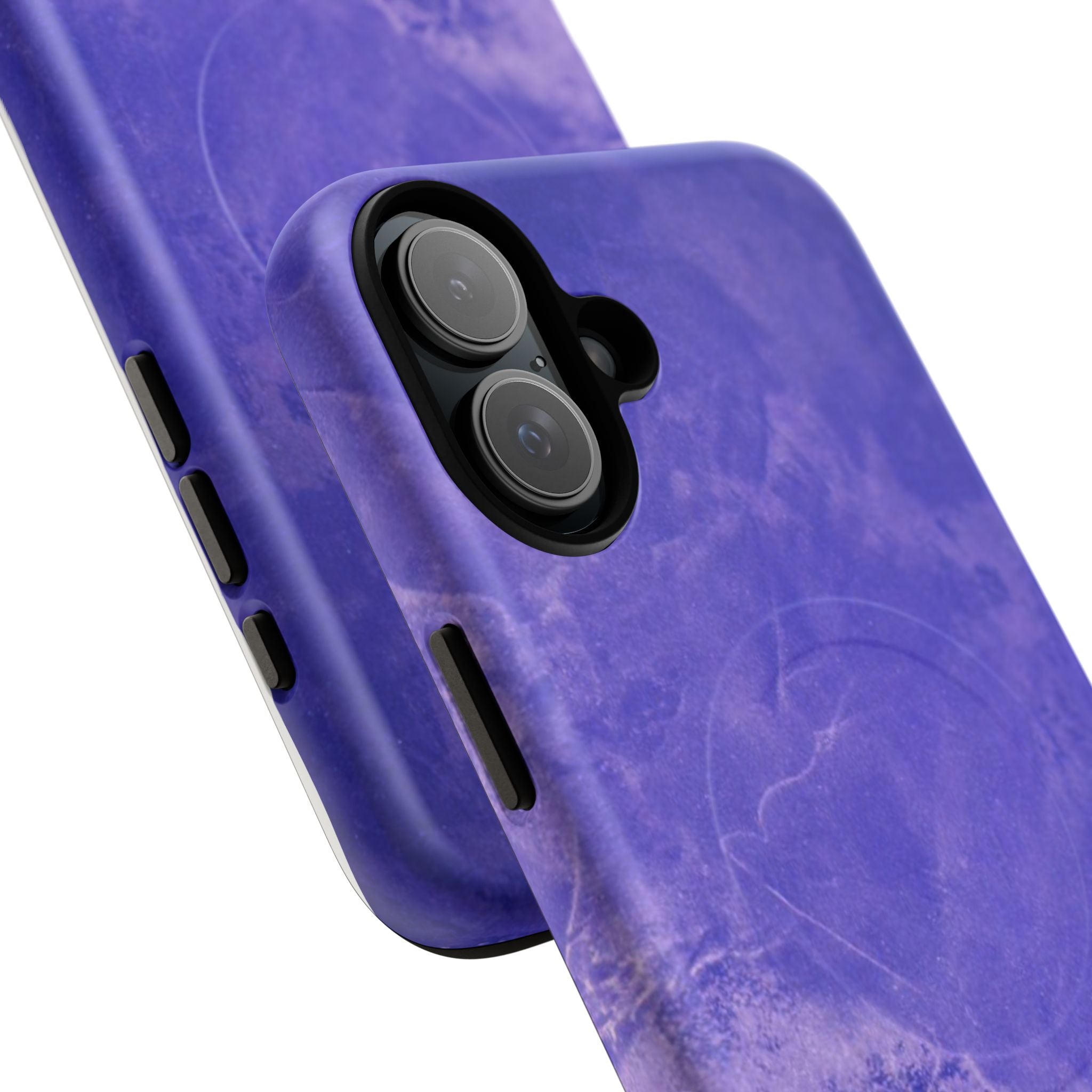 Magnetic iphone case in Blue abstract design with dual layers for toughness and  compatible with MagSafe Accessories