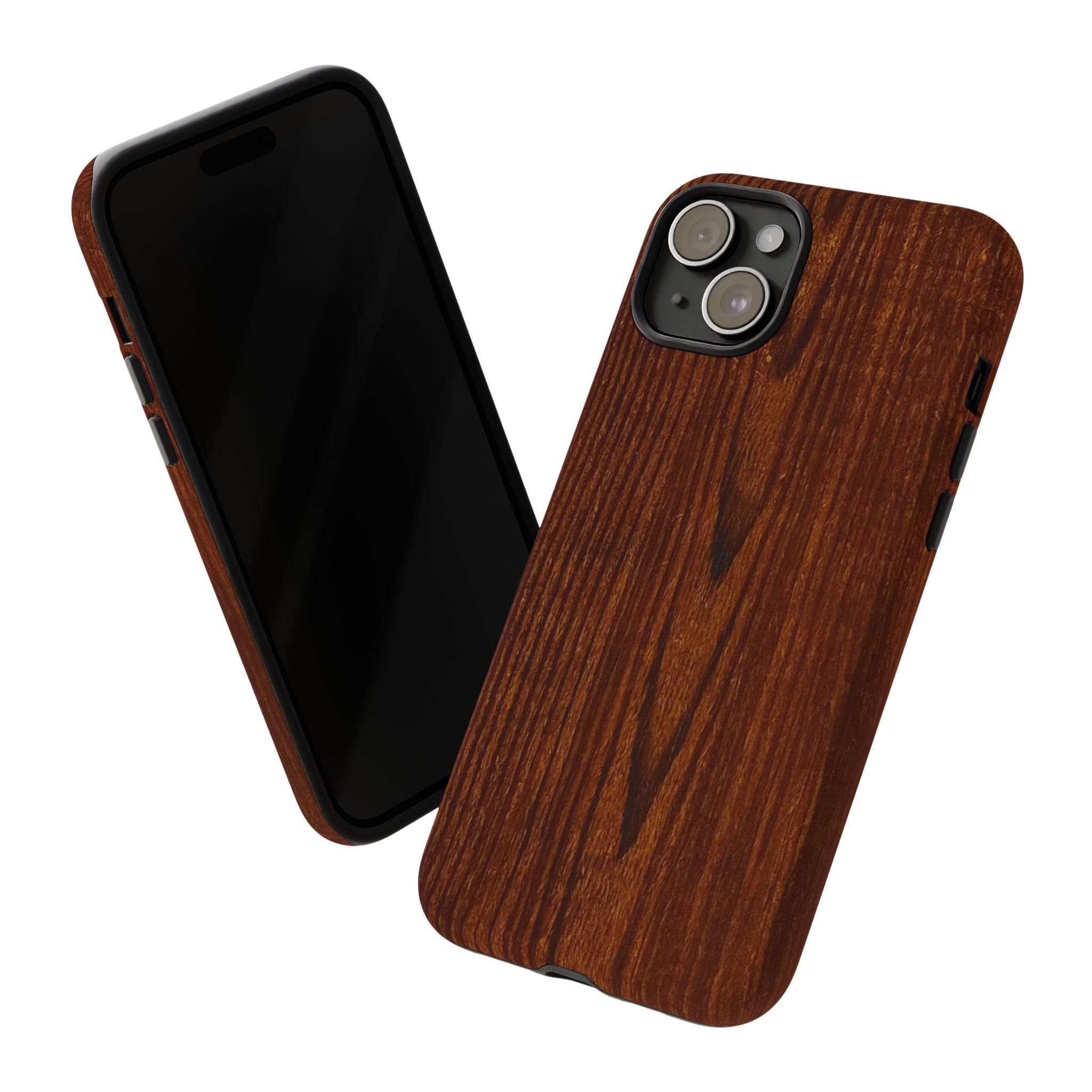 Phone Case in Fine Wood Grain Design with rustic, rugged good looks with toughness and durability for UV and impact resistance protection