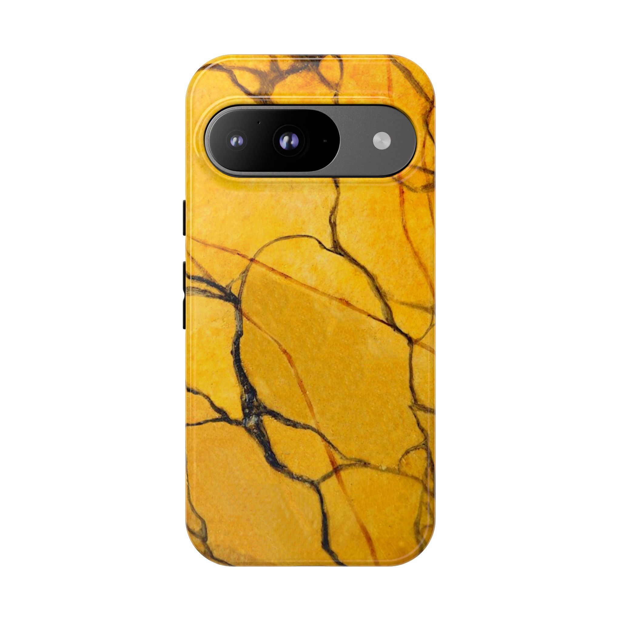  phone case in eye catching gold marble design in glossy or matte finish with silicone lining and hard shell for impact and UV resistance