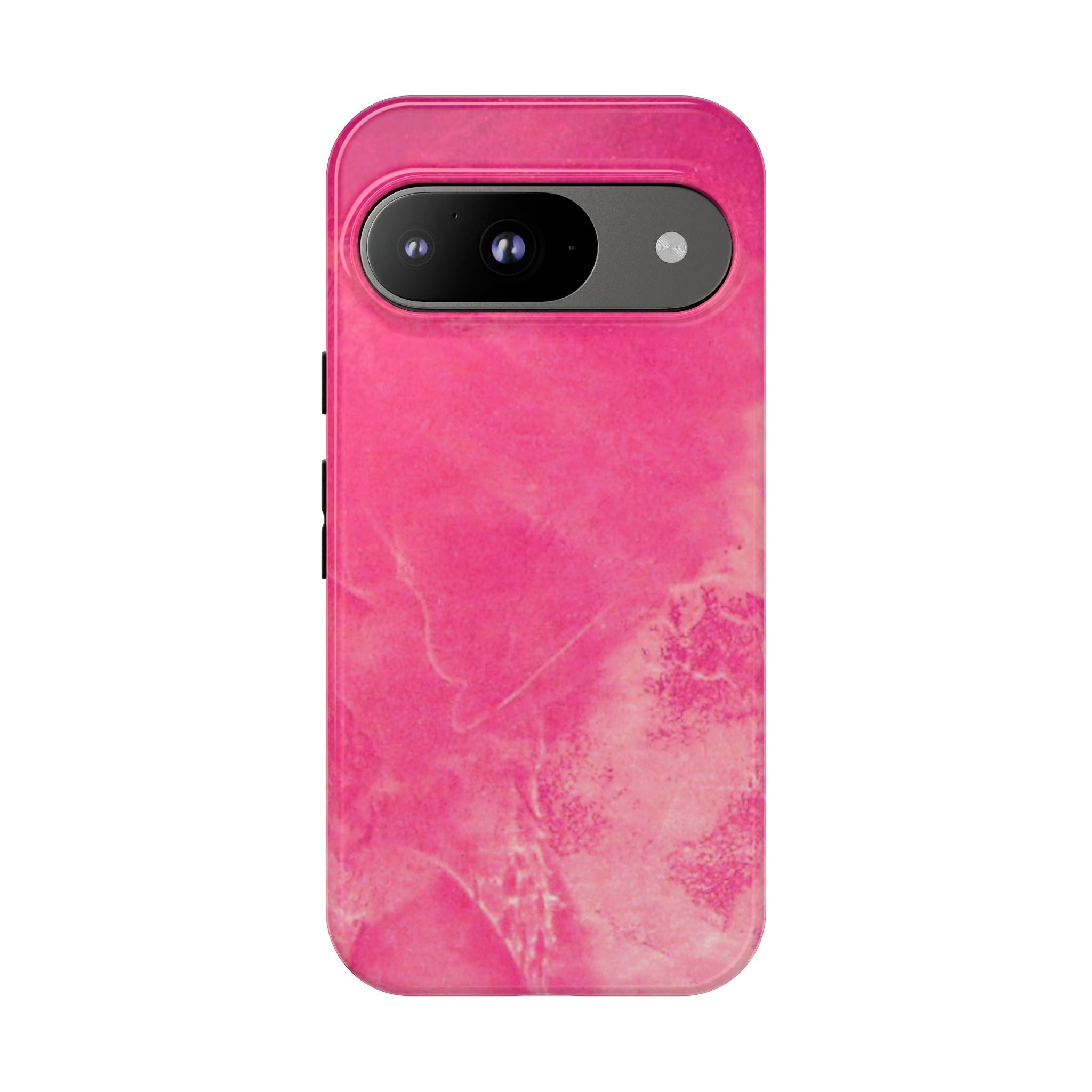 phone case in glossy or matte Hot Pink Marble Design with UV and impact resistance protection