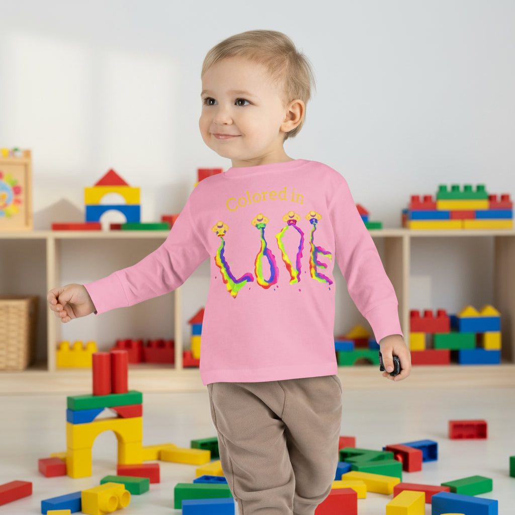 Toddler Long Sleeve Tee — "Colored In Love"
