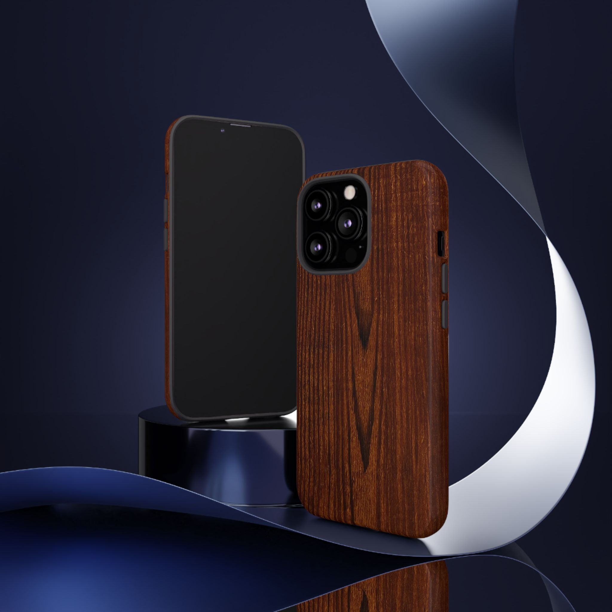 Phone Case in Fine Wood Grain Design with rustic, rugged good looks with toughness and durability for UV and impact resistance protection