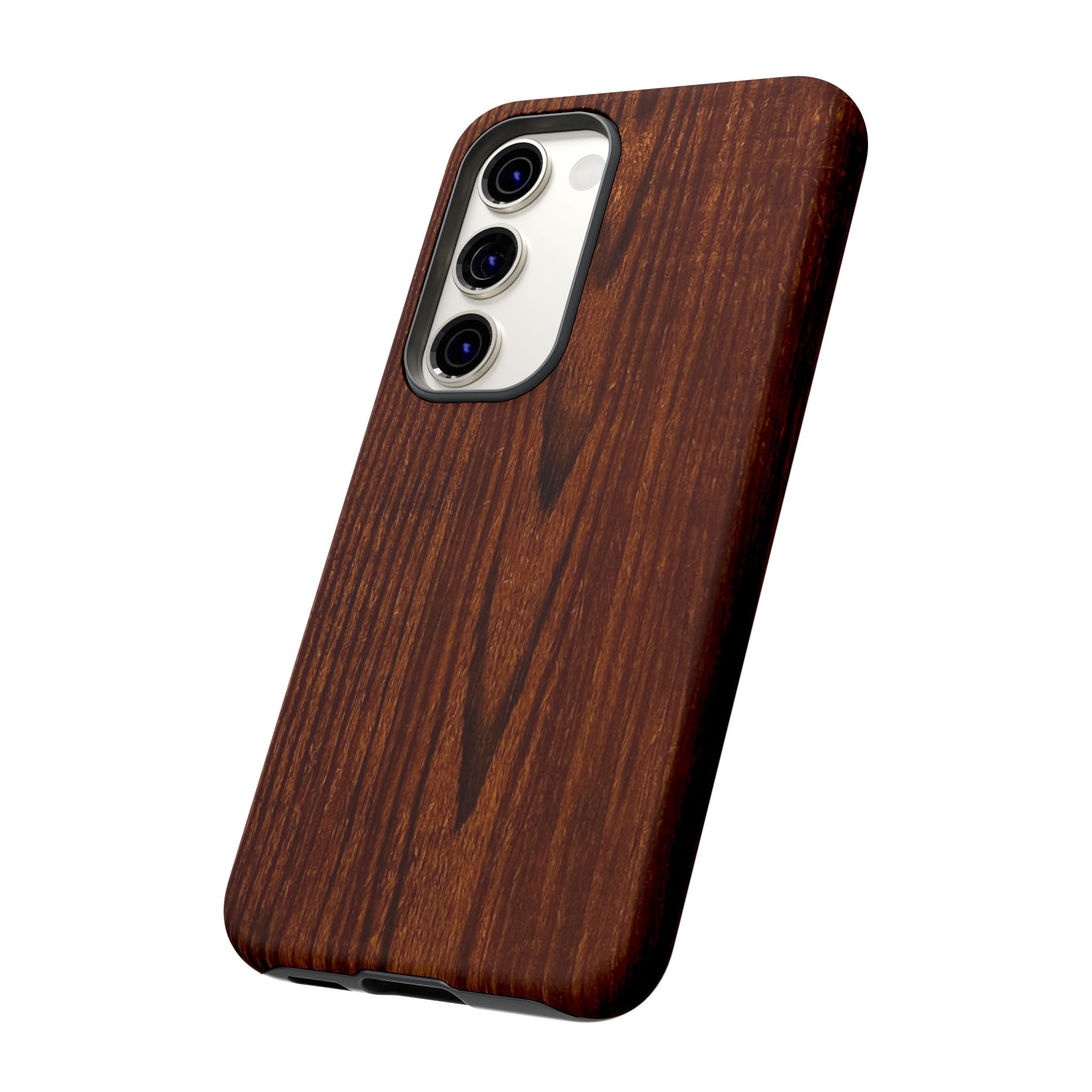 Phone Case in Fine Wood Grain Design with rustic, rugged good looks with toughness and durability for UV and impact resistance protection