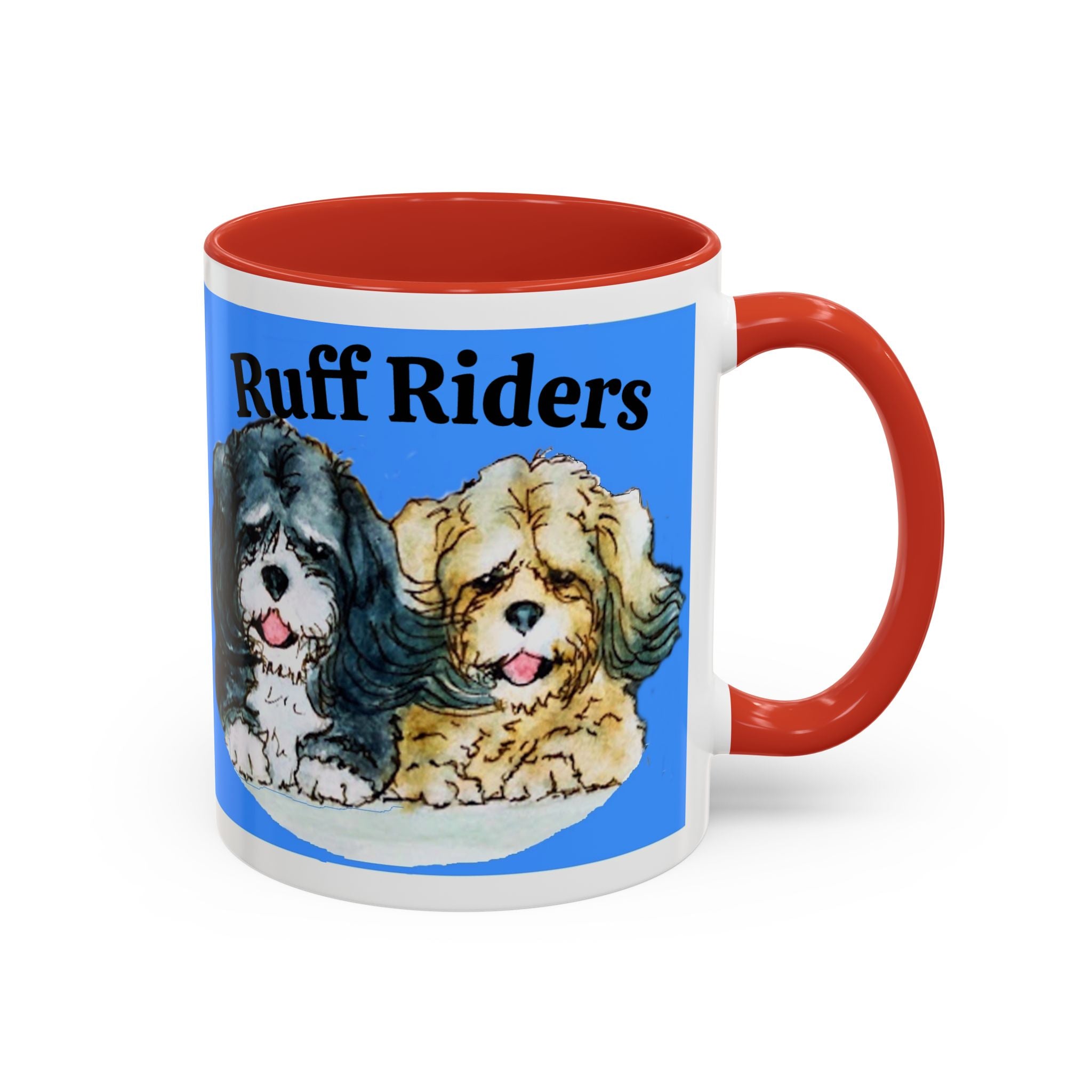 Ruff Riders Dog Mug — Cute Dog Car Riding Duo Accent Mug (11/15oz)