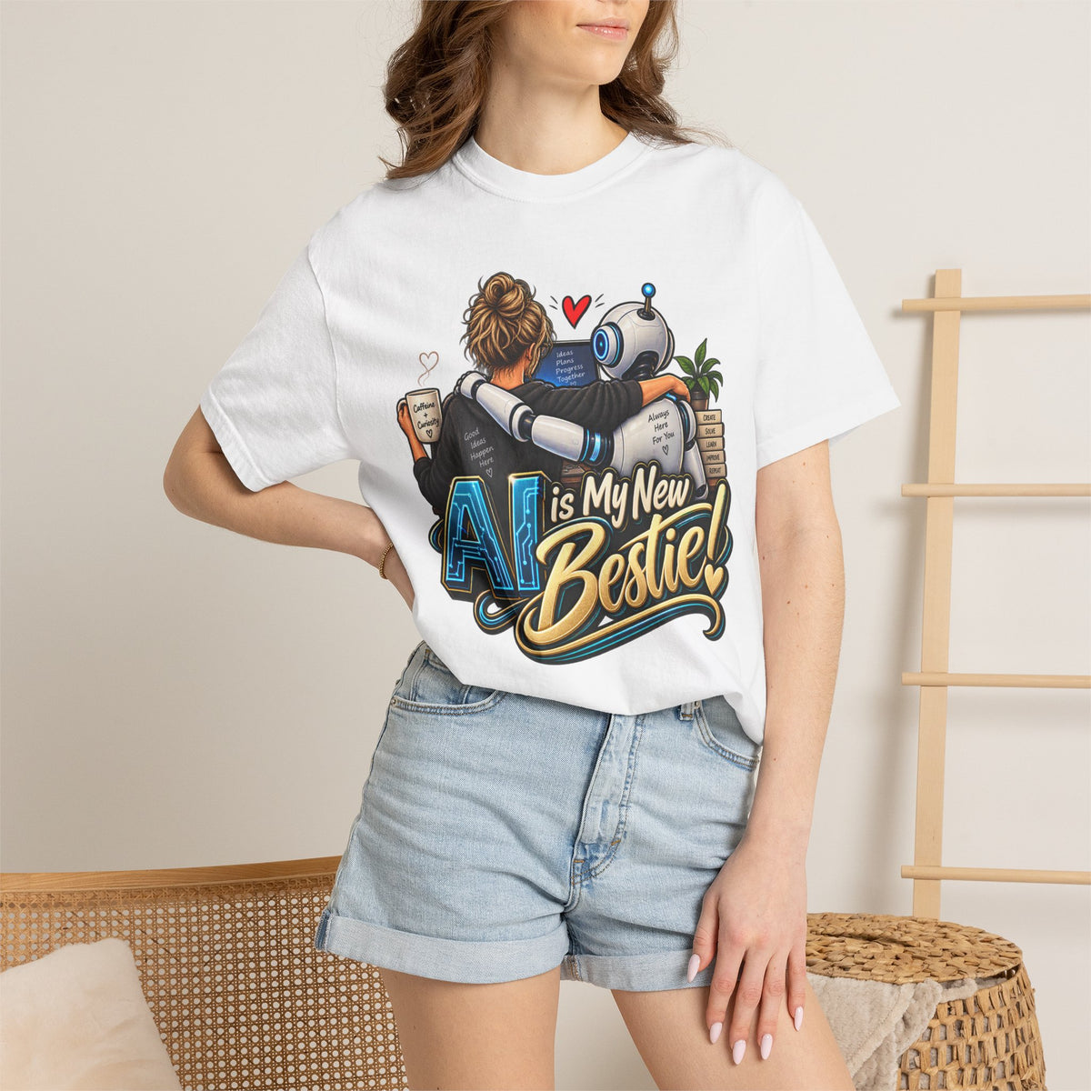 Women's Super Comfy T-shirt -  'My New Bestie AI' Fun Graphic