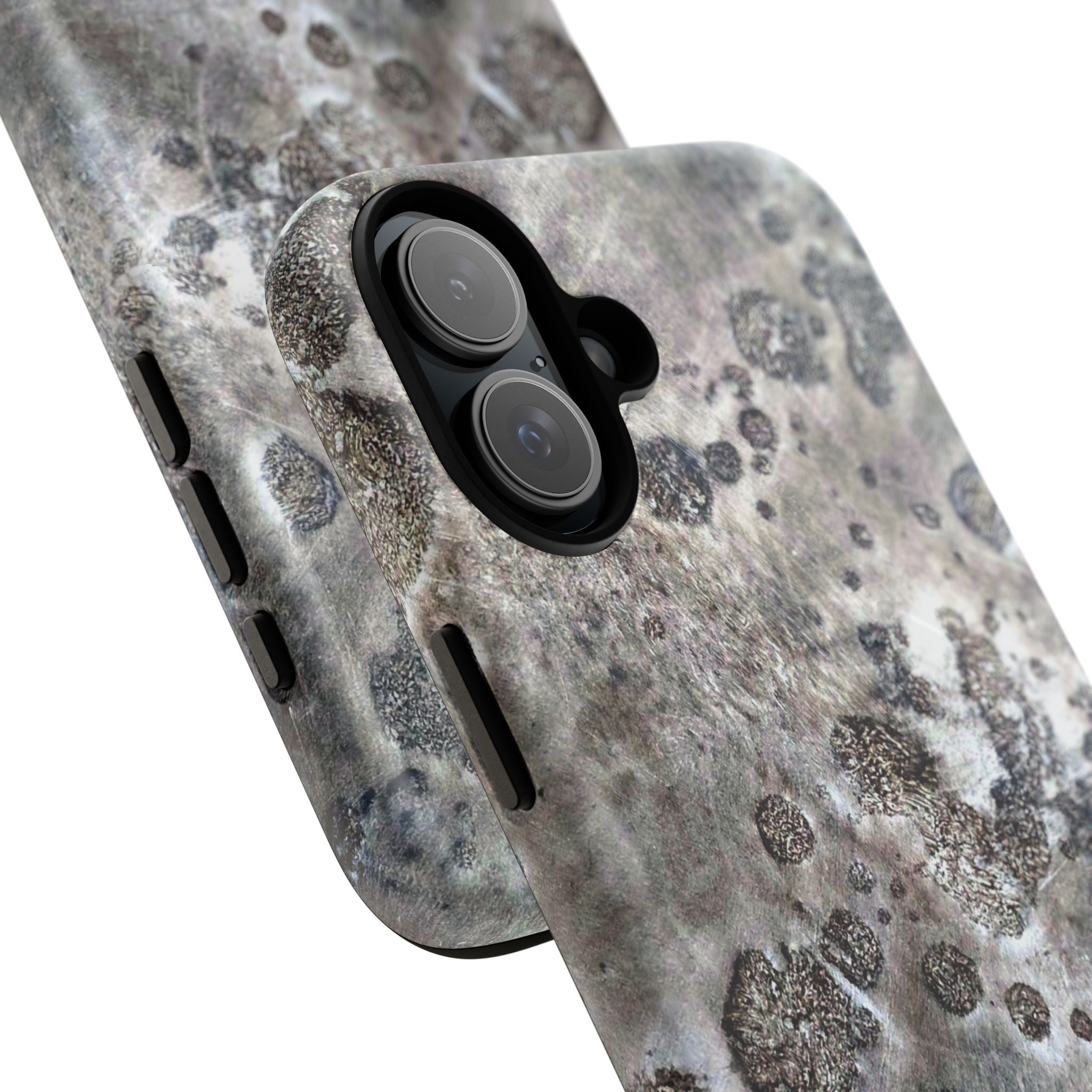 Magnetic iphone case with a Lunar Moon Rock Design is as tough as it looks with 2 layer shell compatible with MagSafe Accessories
