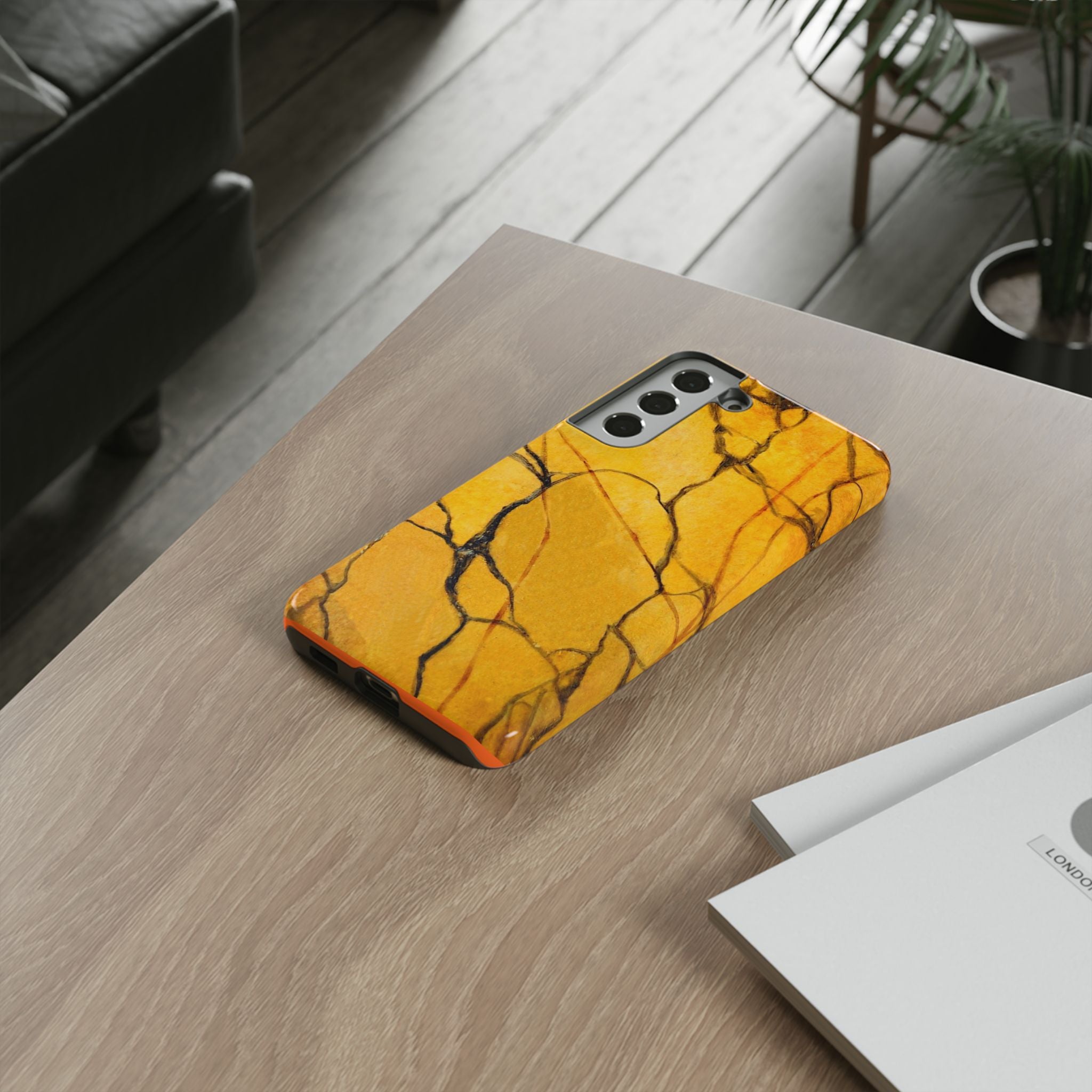  phone case in eye catching gold marble design in glossy or matte finish with silicone lining and hard shell for impact and UV resistance