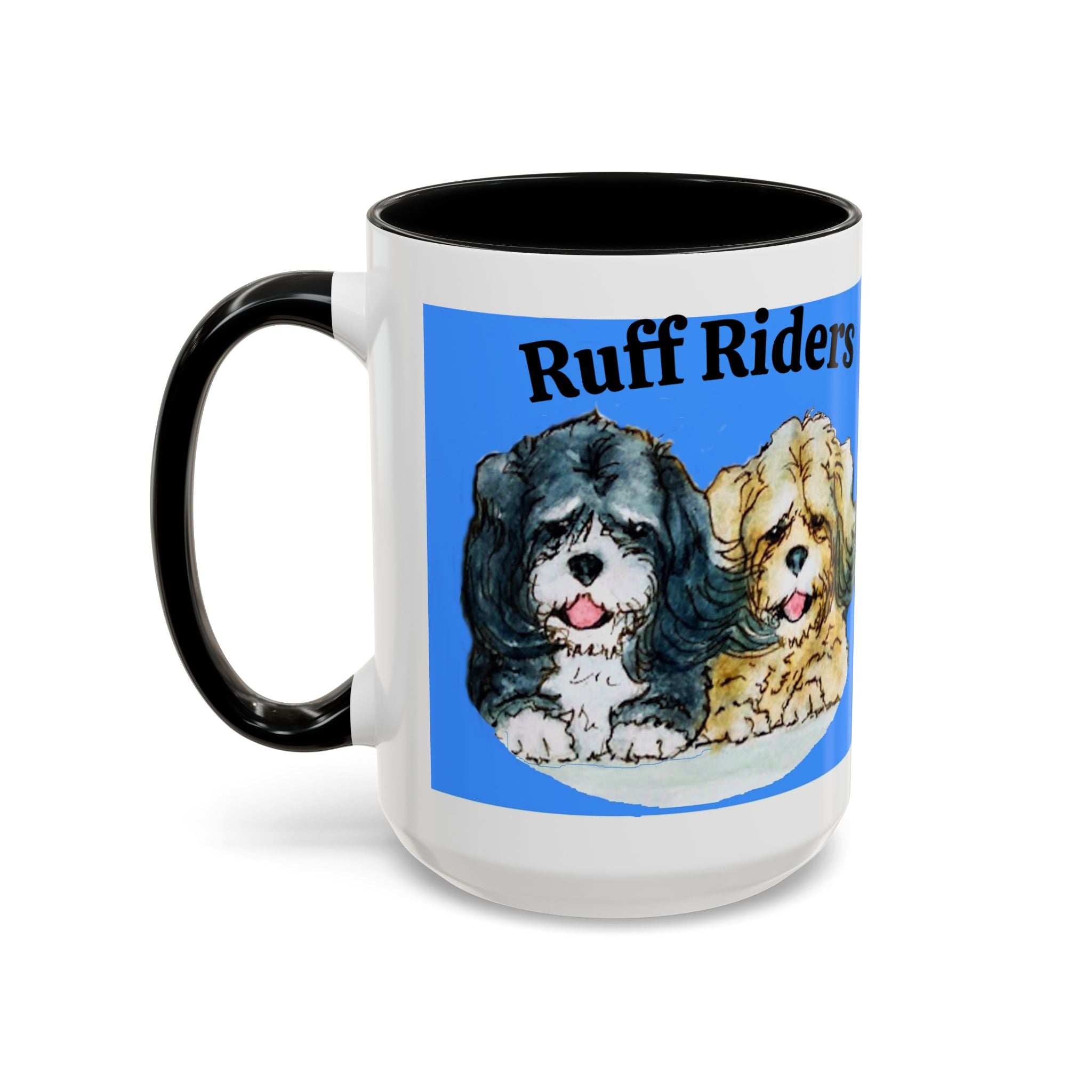Ruff Riders Dog Mug — Cute Dog Car Riding Duo Accent Mug (11/15oz)