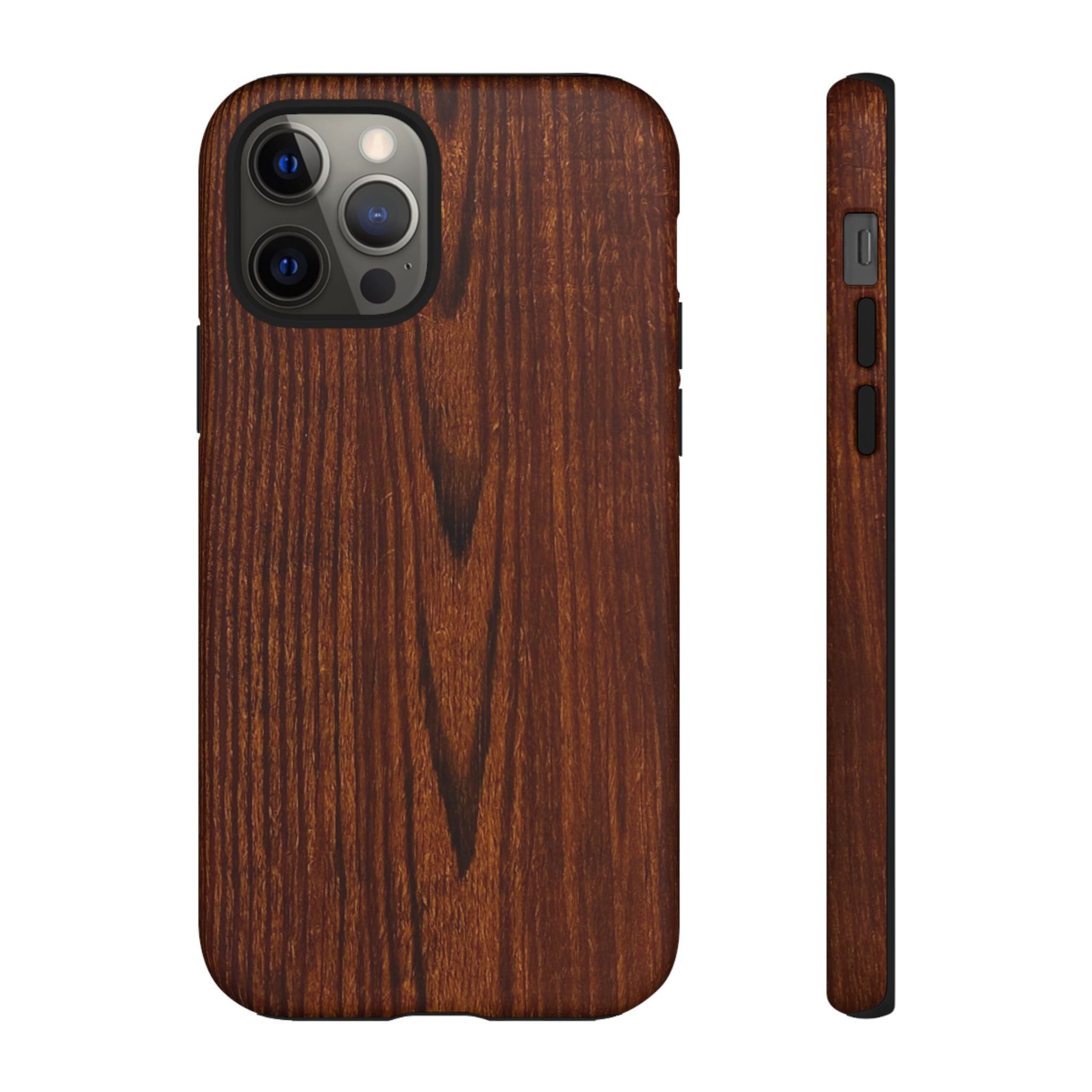 Phone Case in Fine Wood Grain Design with rustic, rugged good looks with toughness and durability for UV and impact resistance protection