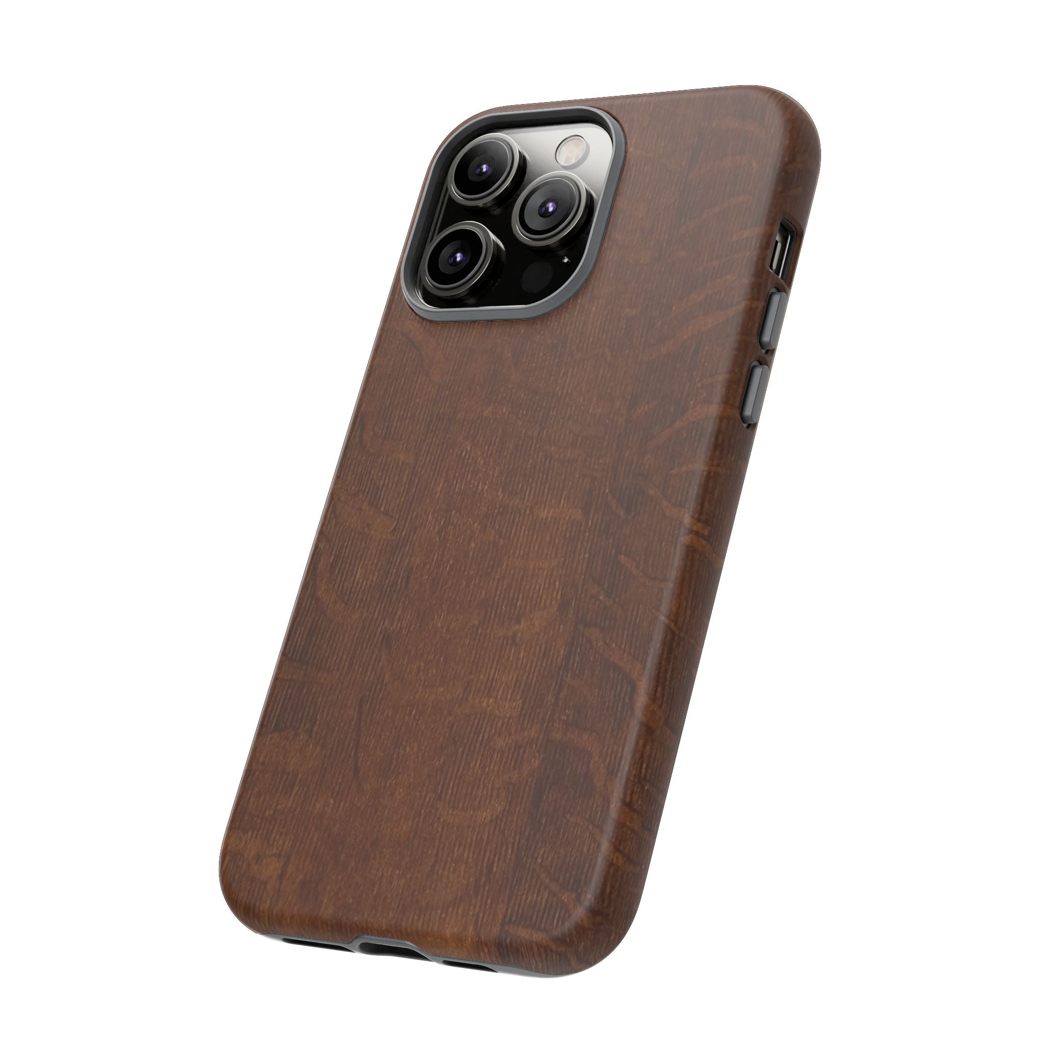 Phone case with 3D Wrap Unique Wood Grain Design - Tough and Durable in Glossy or Matte finish