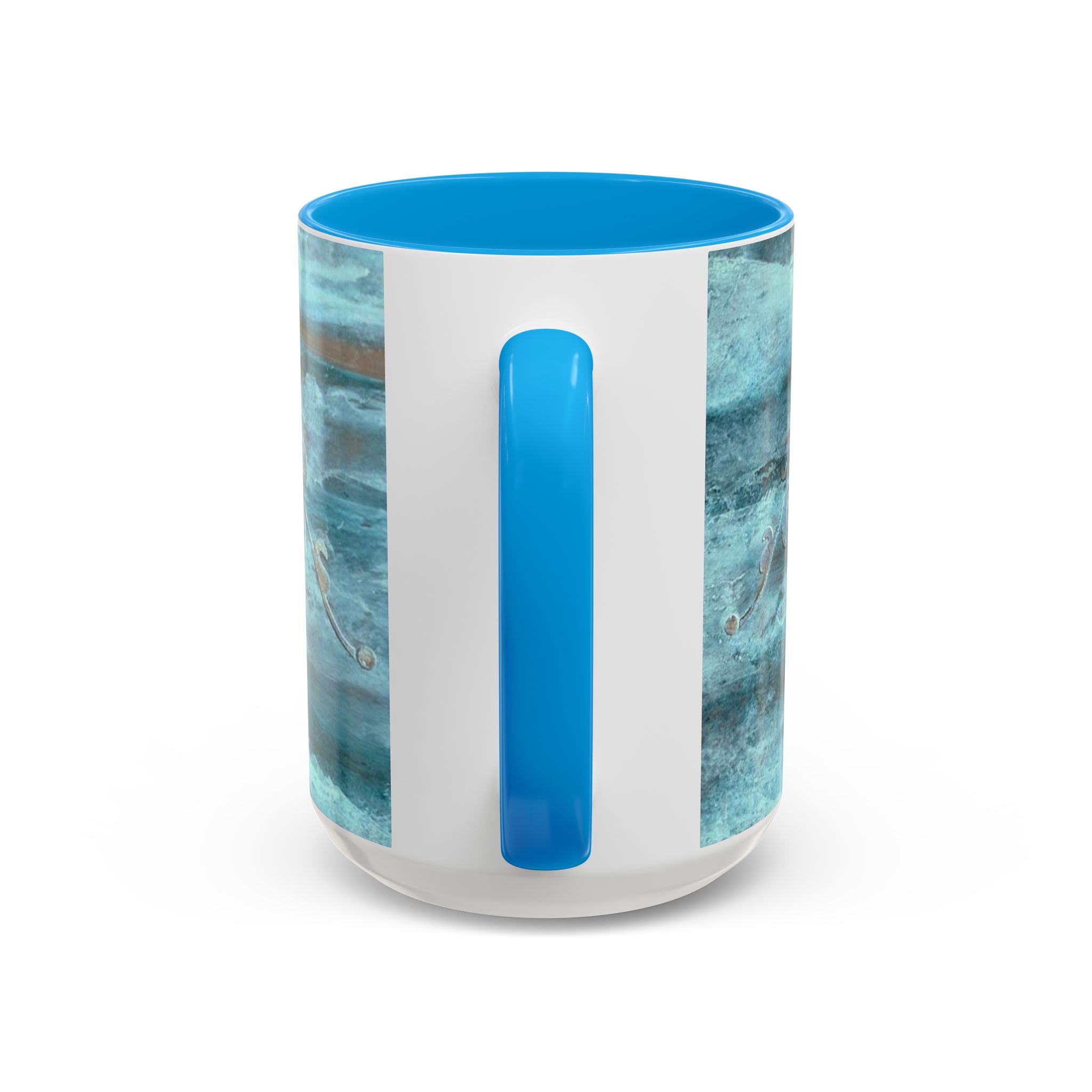 Mugs - Artistically painted with scrolled design 15oz & 11oz by Studio Blitz