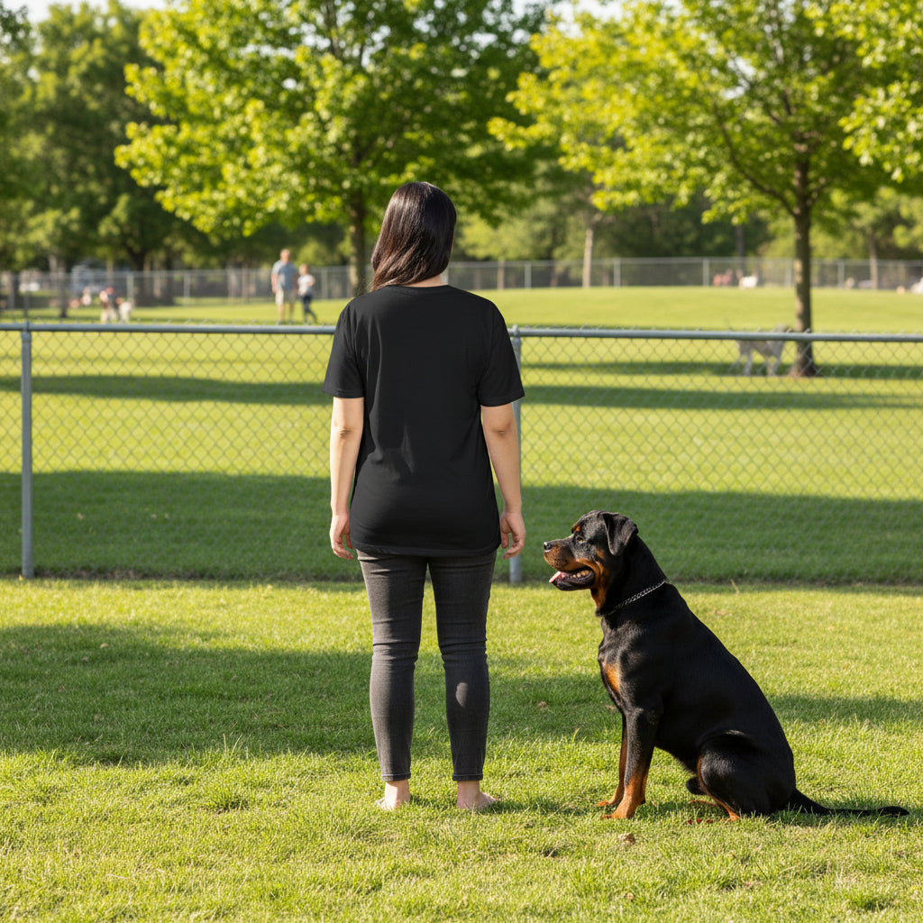 Rottweiler Portrait T-Shirt with Strong, Brave Intelligence