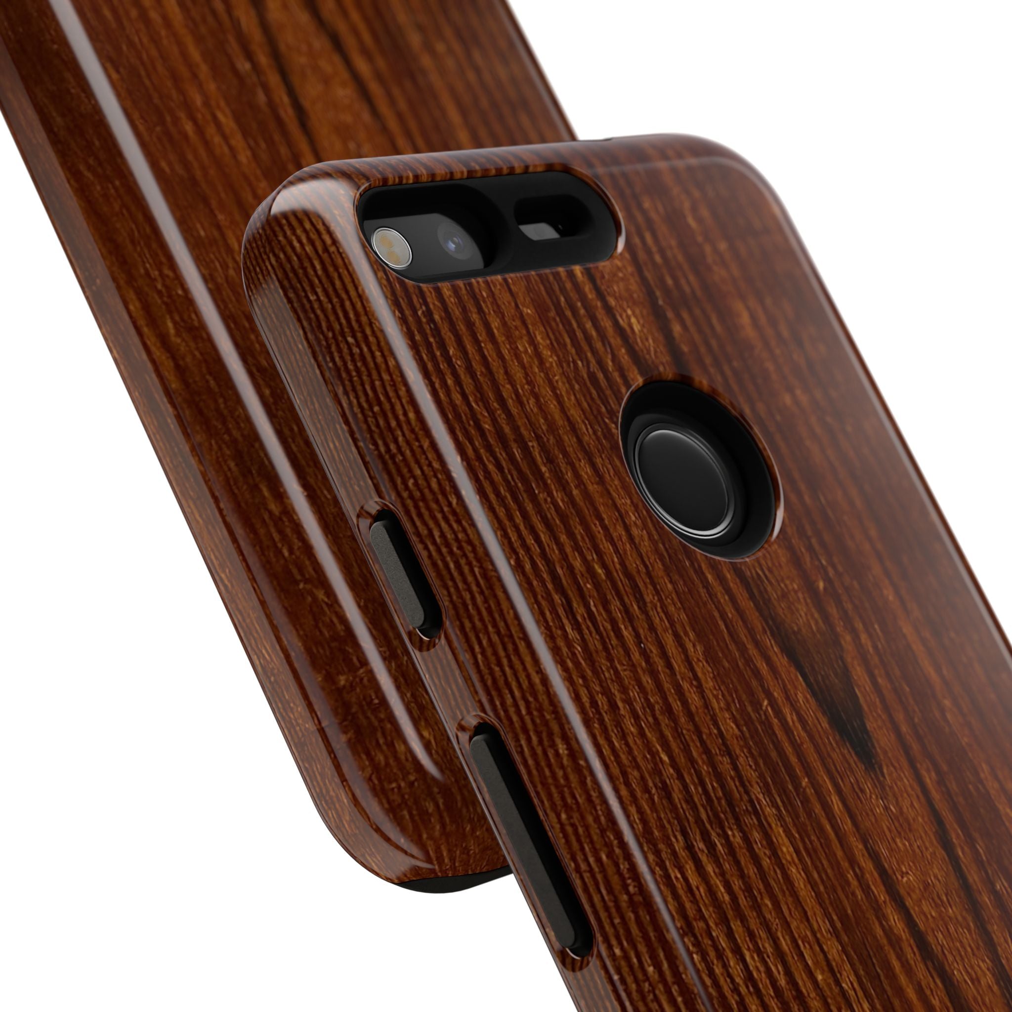 Phone Case in Fine Wood Grain Design with rustic, rugged good looks with toughness and durability for UV and impact resistance protection