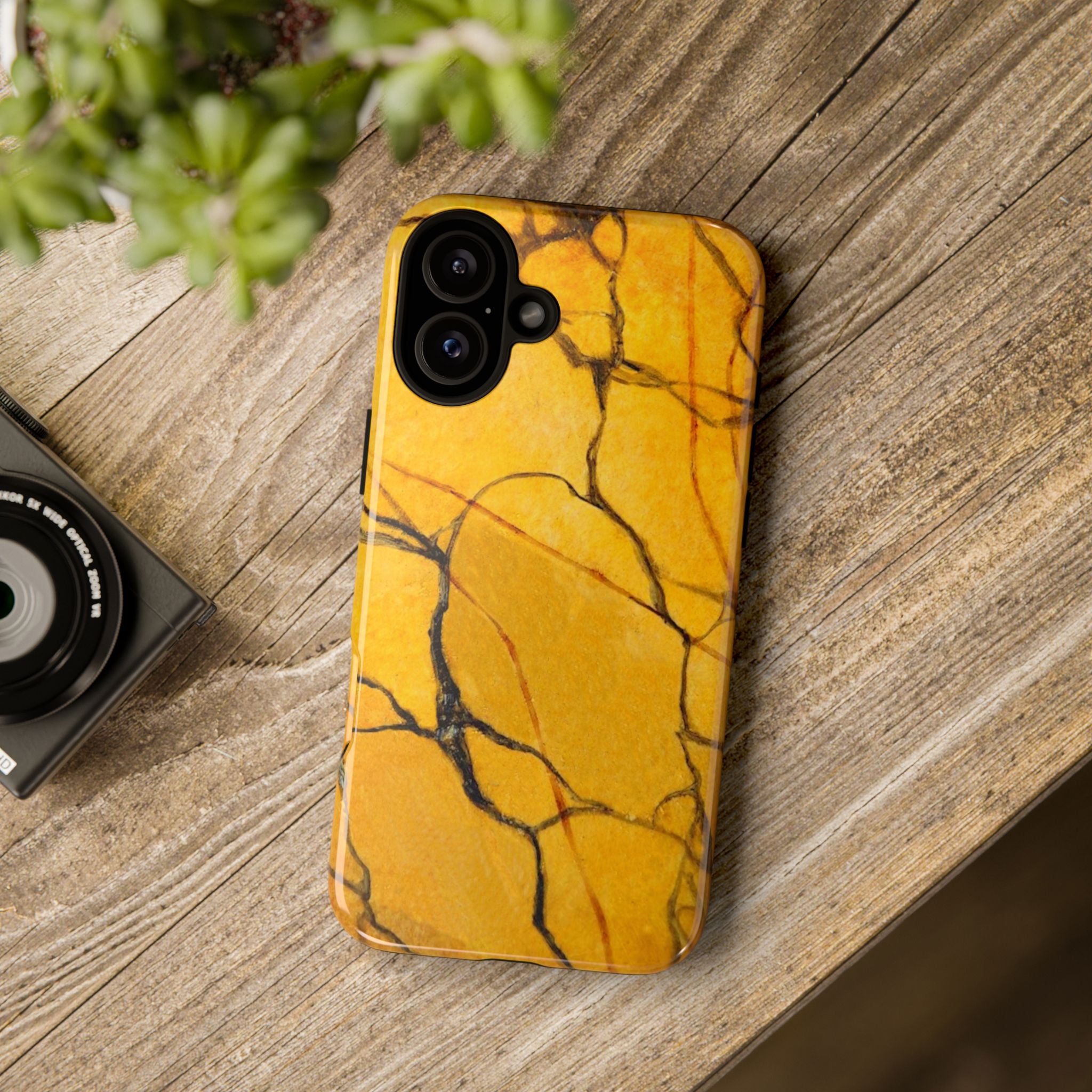  phone case in eye catching gold marble design in glossy or matte finish with silicone lining and hard shell for impact and UV resistance