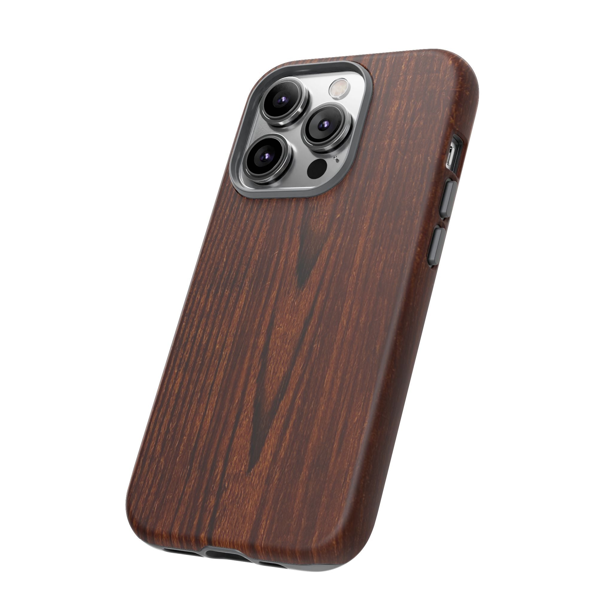 Phone Case in Fine Wood Grain Design with rustic, rugged good looks with toughness and durability for UV and impact resistance protection