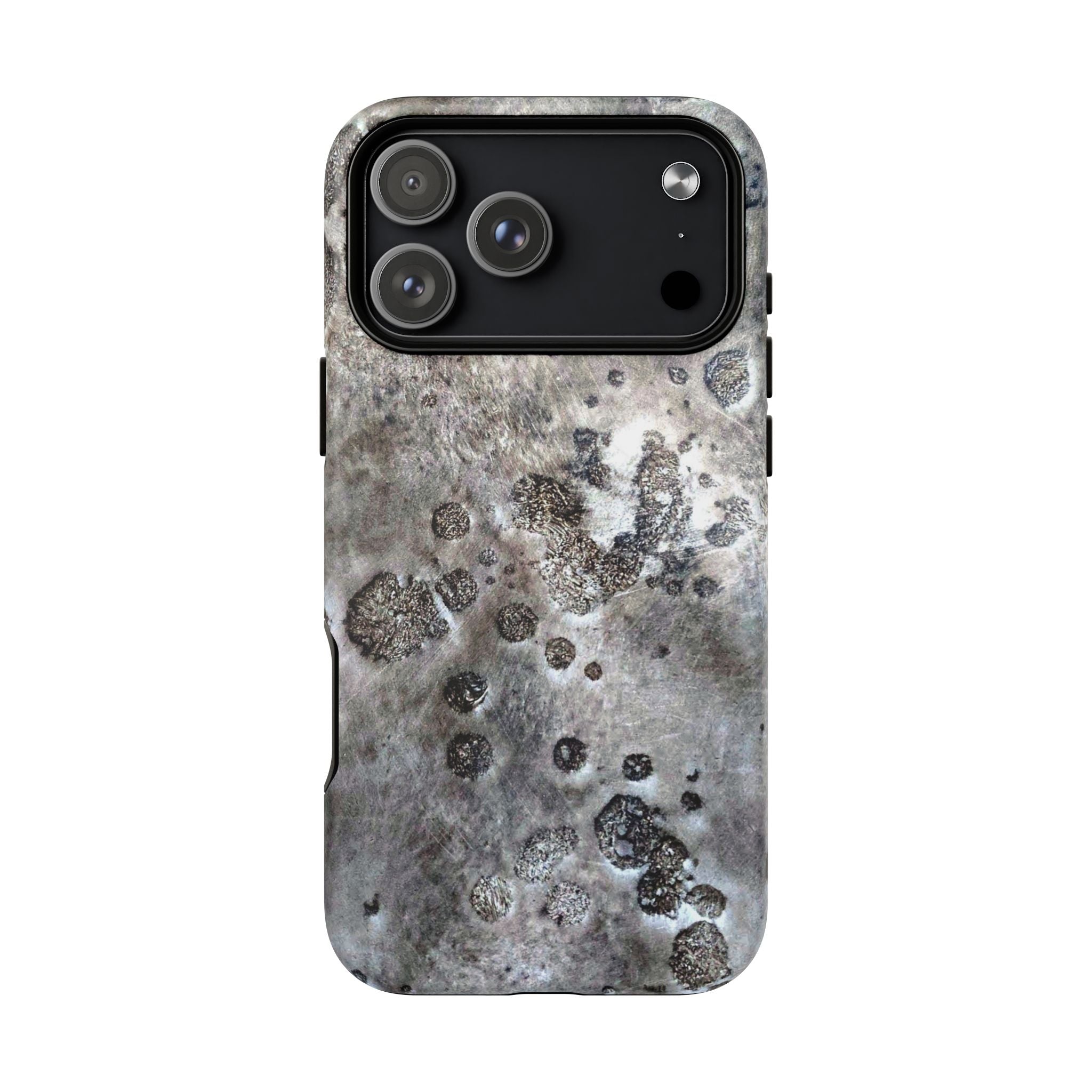 Magnetic iphone case with a Lunar Moon Rock Design is as tough as it looks with 2 layer shell compatible with MagSafe Accessories