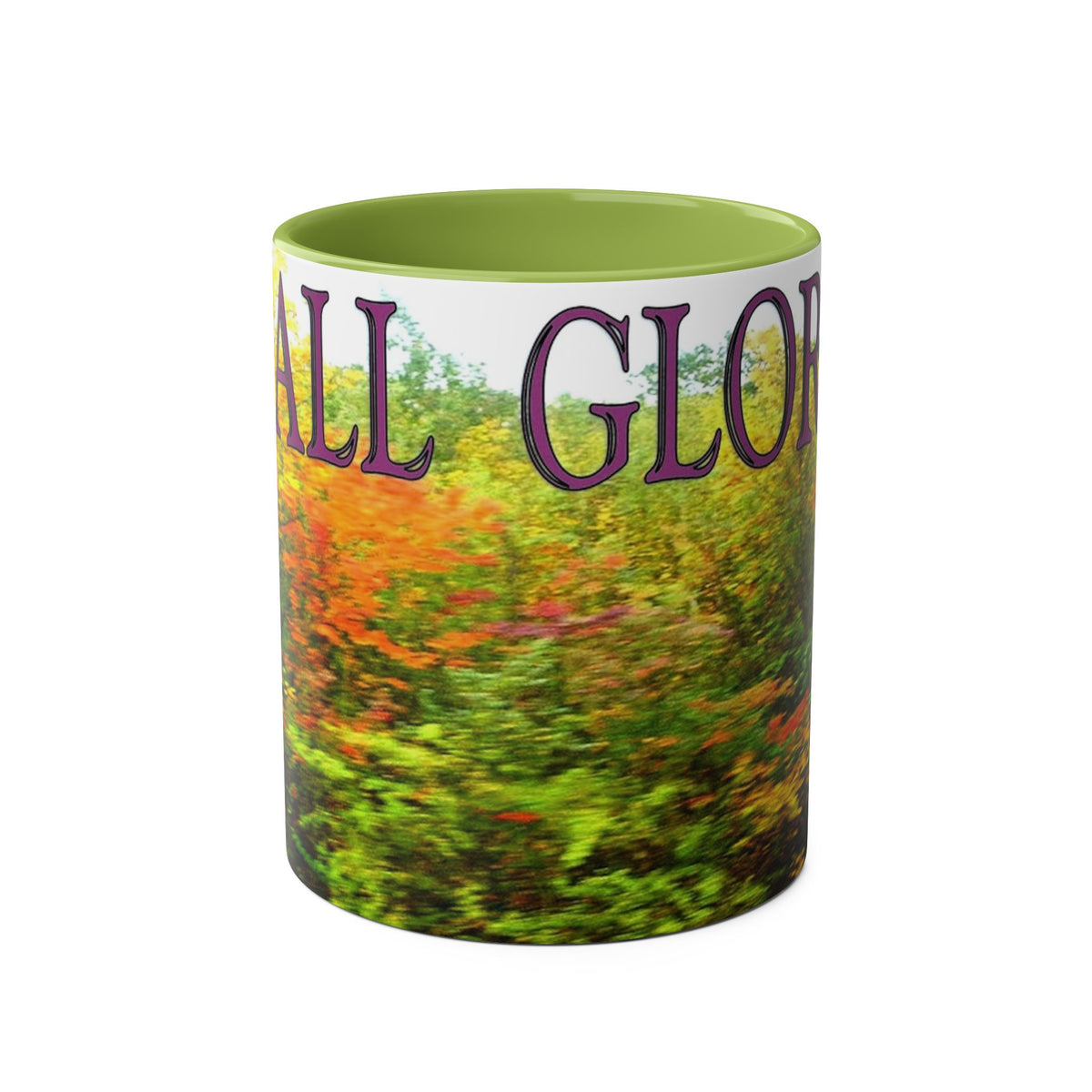Autumn Vibes Two-Tone Coffee Mug with Vibrant Fall Colors, 11oz