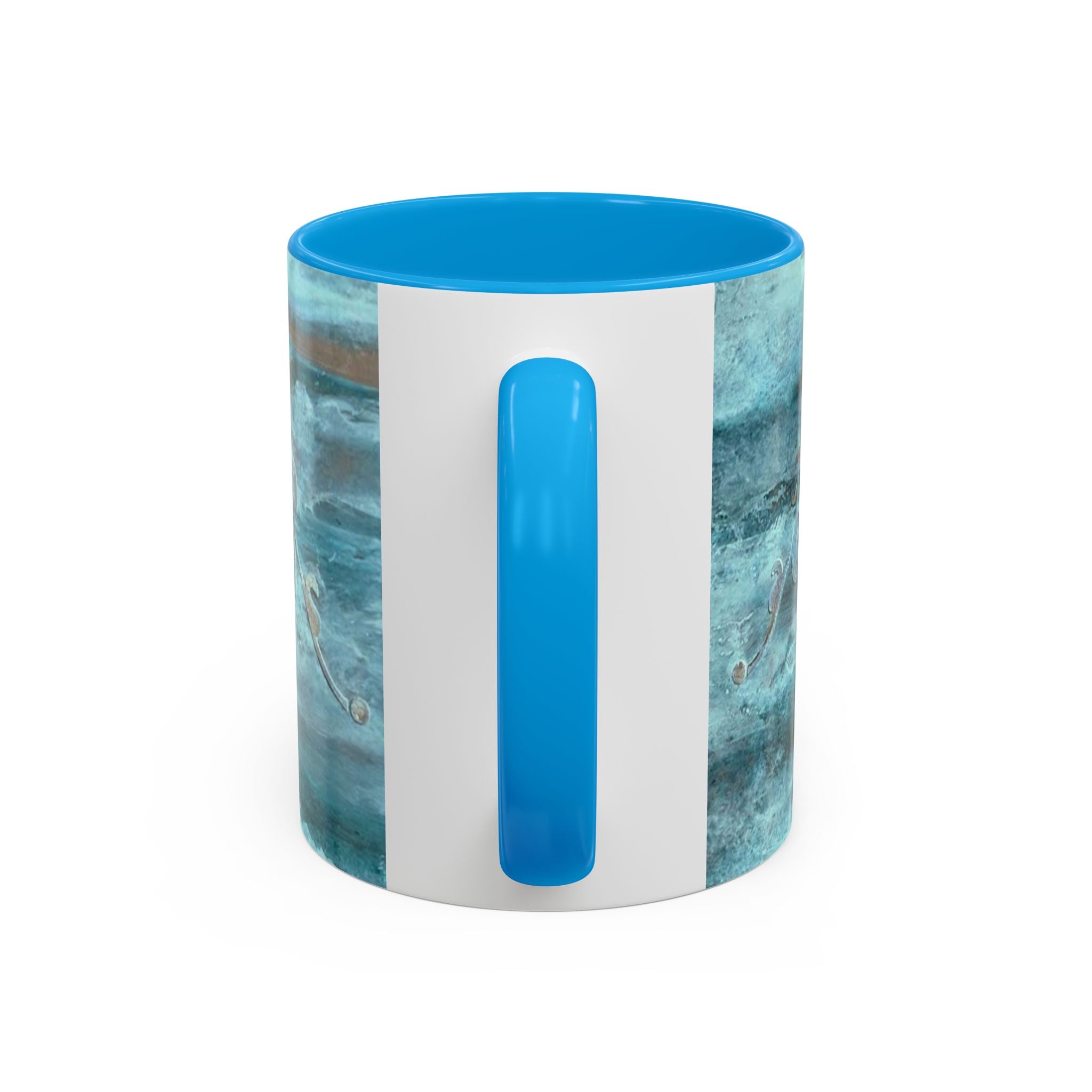 Mugs - Artistically painted with scrolled design 15oz & 11oz by Studio Blitz