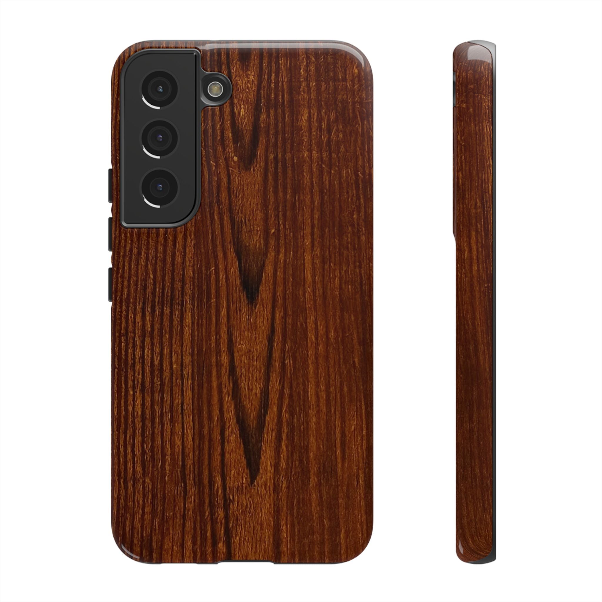 Phone Case in Fine Wood Grain Design with rustic, rugged good looks with toughness and durability for UV and impact resistance protection