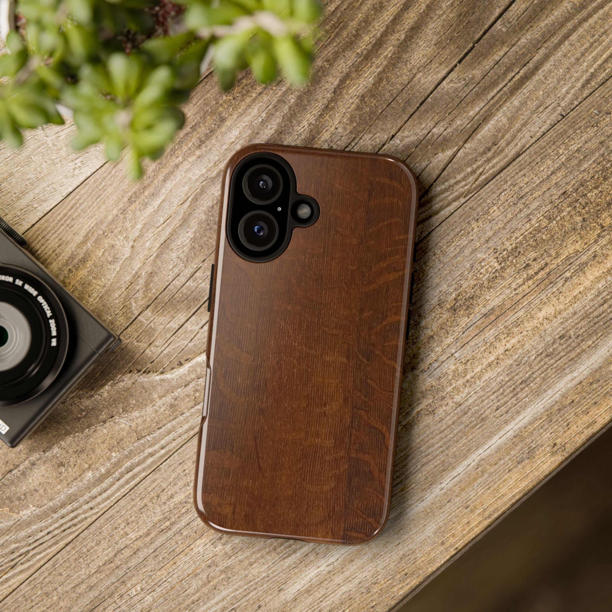 Phone case with 3D Wrap Unique Wood Grain Design - Tough and Durable in Glossy or Matte finish