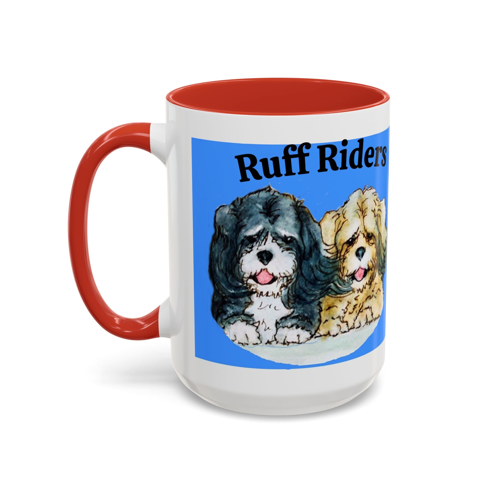 Ruff Riders Dog Mug — Cute Dog Car Riding Duo Accent Mug (11/15oz)
