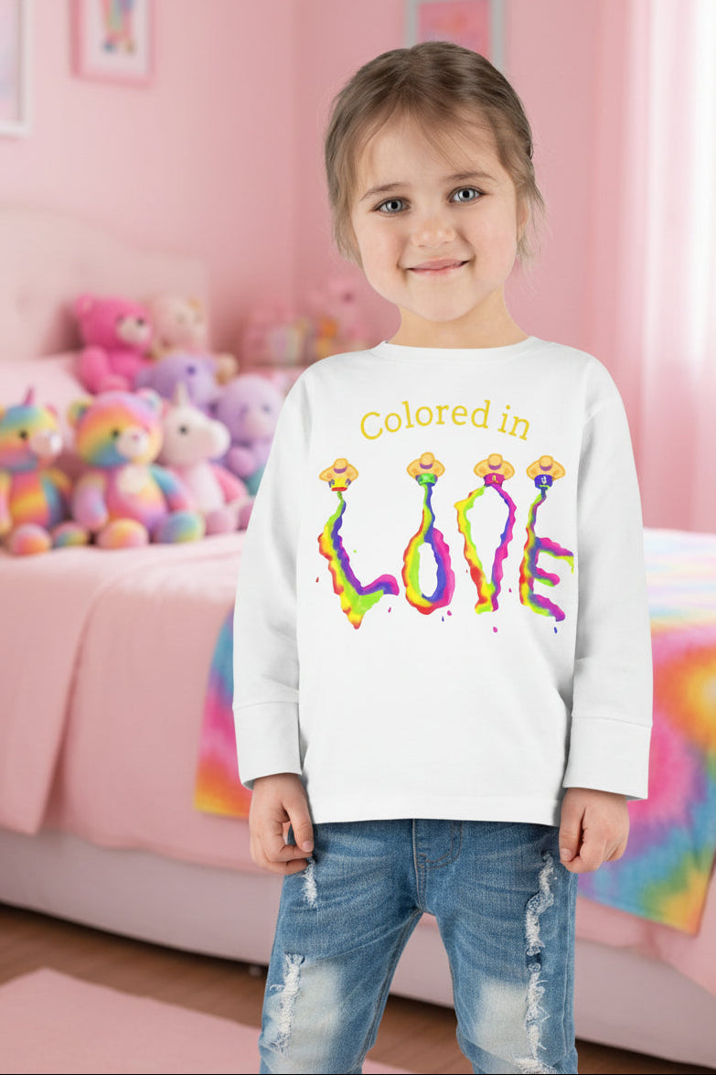 Toddler Long Sleeve Tee — "Colored In Love"