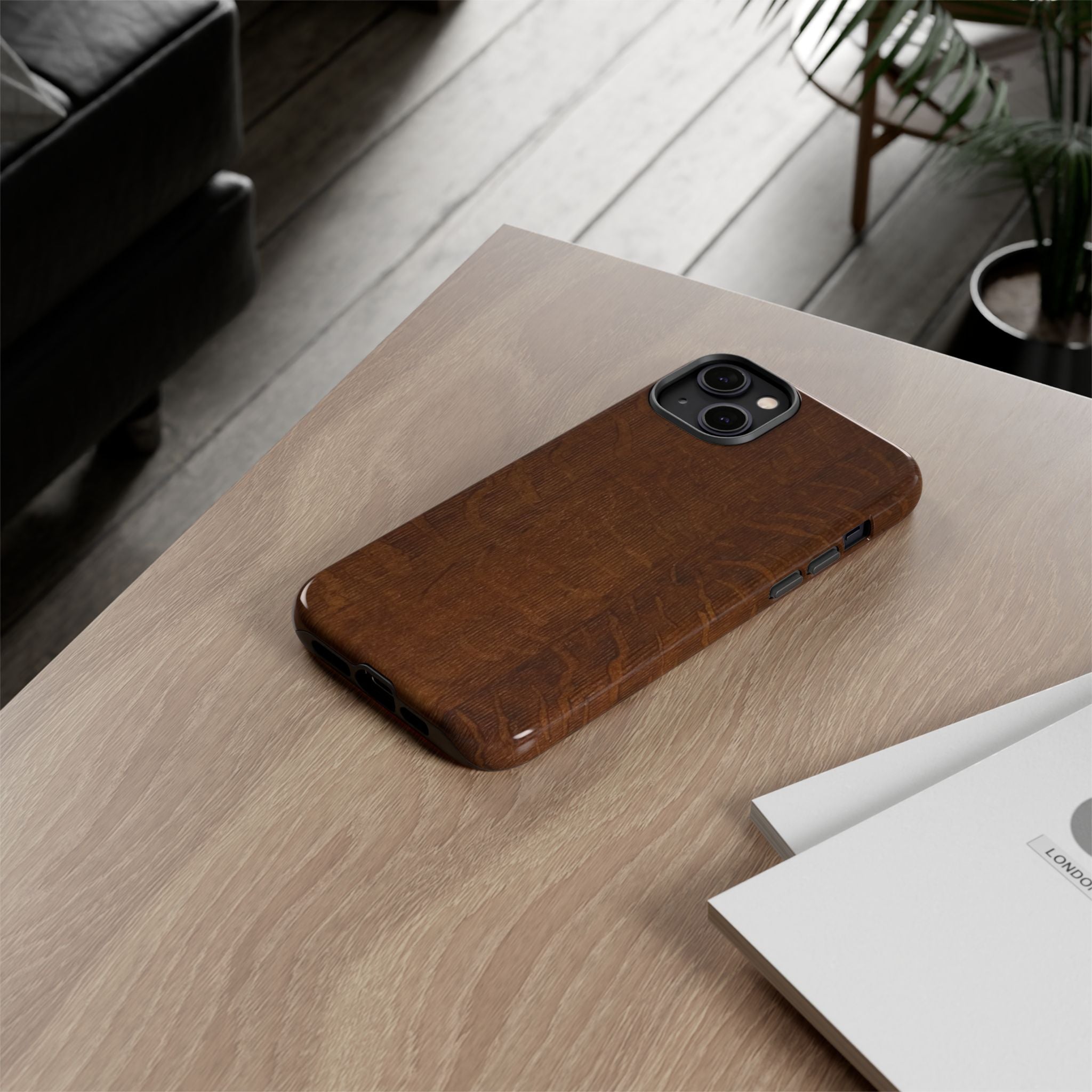 Phone case with 3D Wrap Unique Wood Grain Design - Tough and Durable in Glossy or Matte finish
