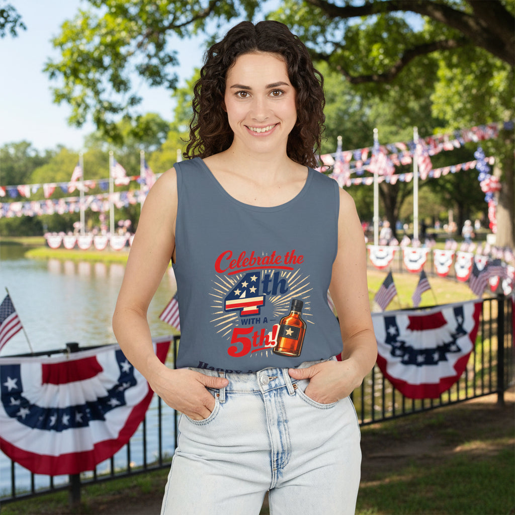 Wear a fun tank top with a 4th of July design in sizes: XS-3XL  100% Cotton