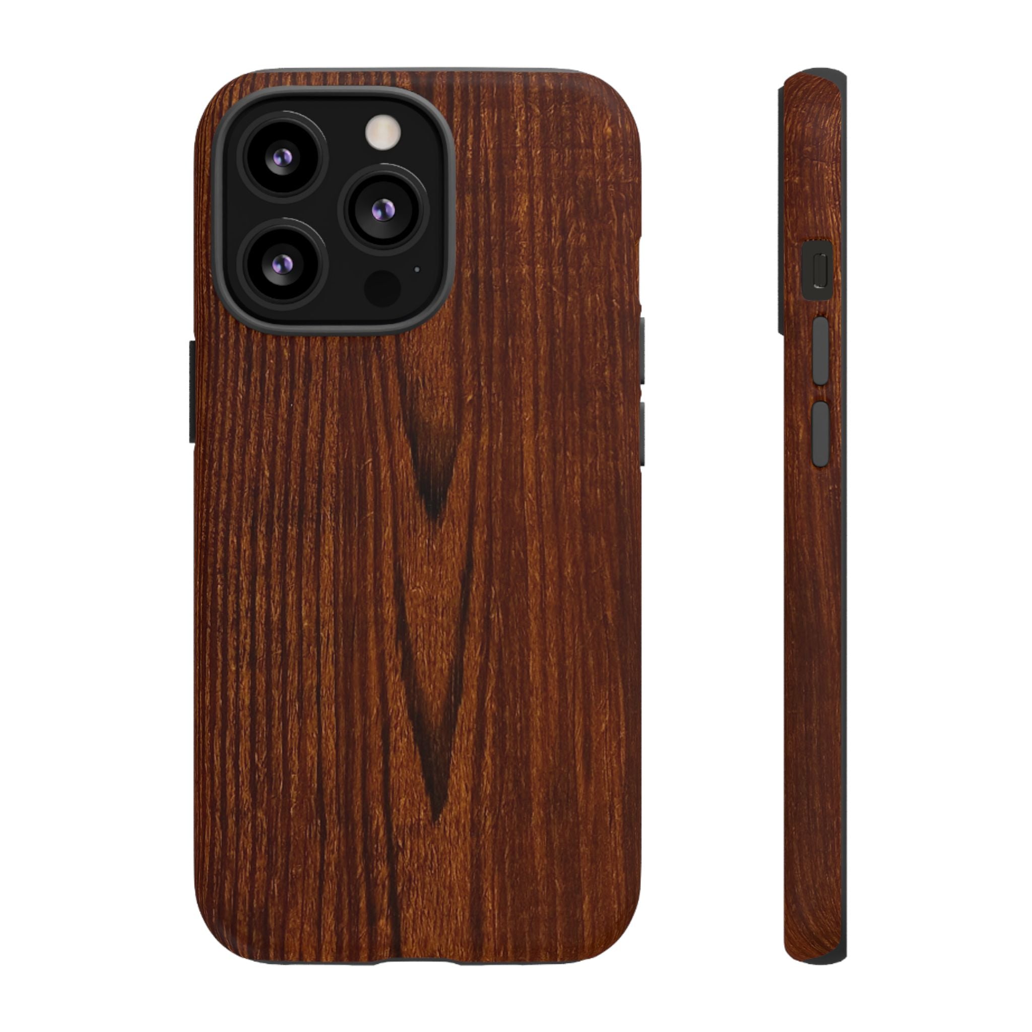 Phone Case in Fine Wood Grain Design with rustic, rugged good looks with toughness and durability for UV and impact resistance protection