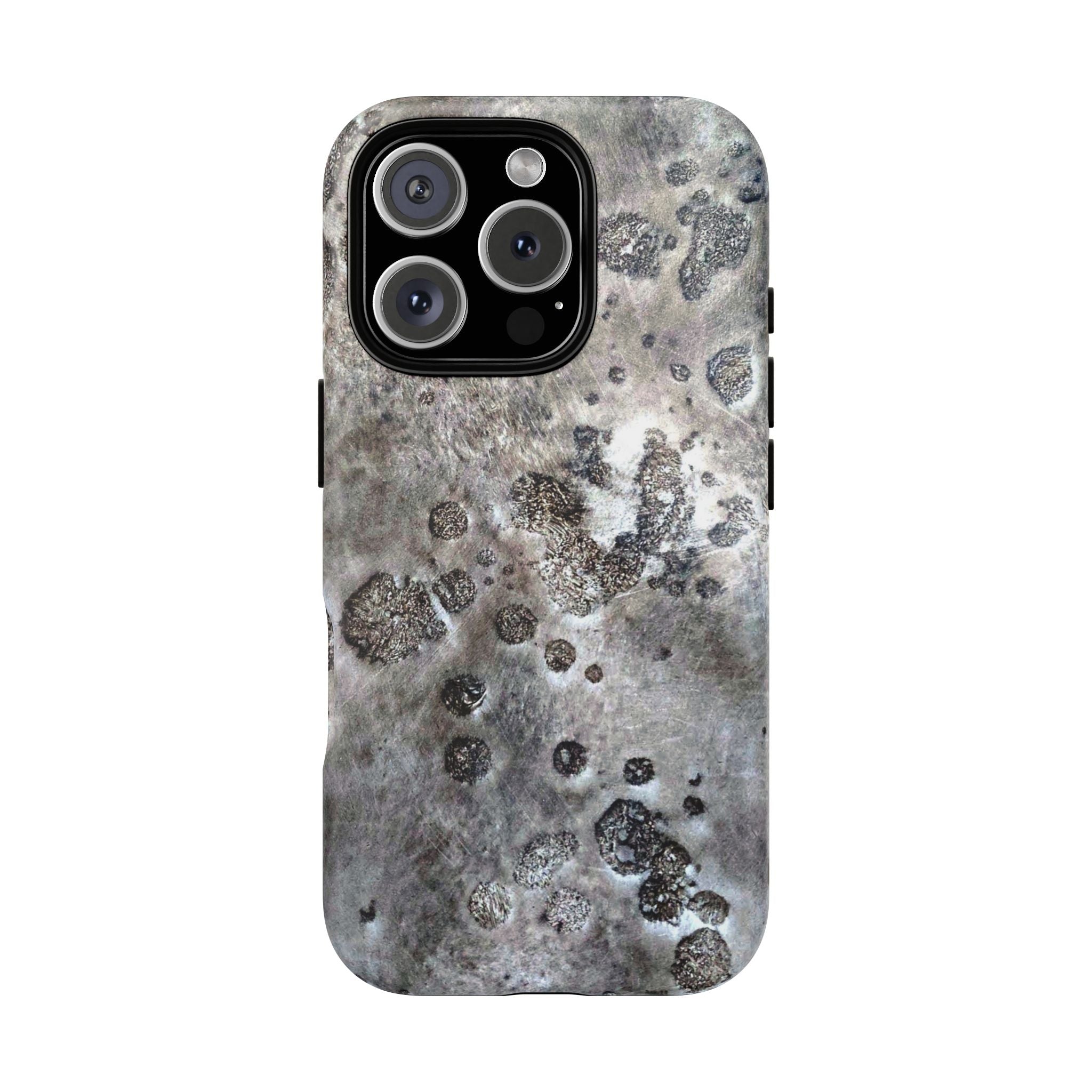 Magnetic iphone case with a Lunar Moon Rock Design is as tough as it looks with 2 layer shell compatible with MagSafe Accessories