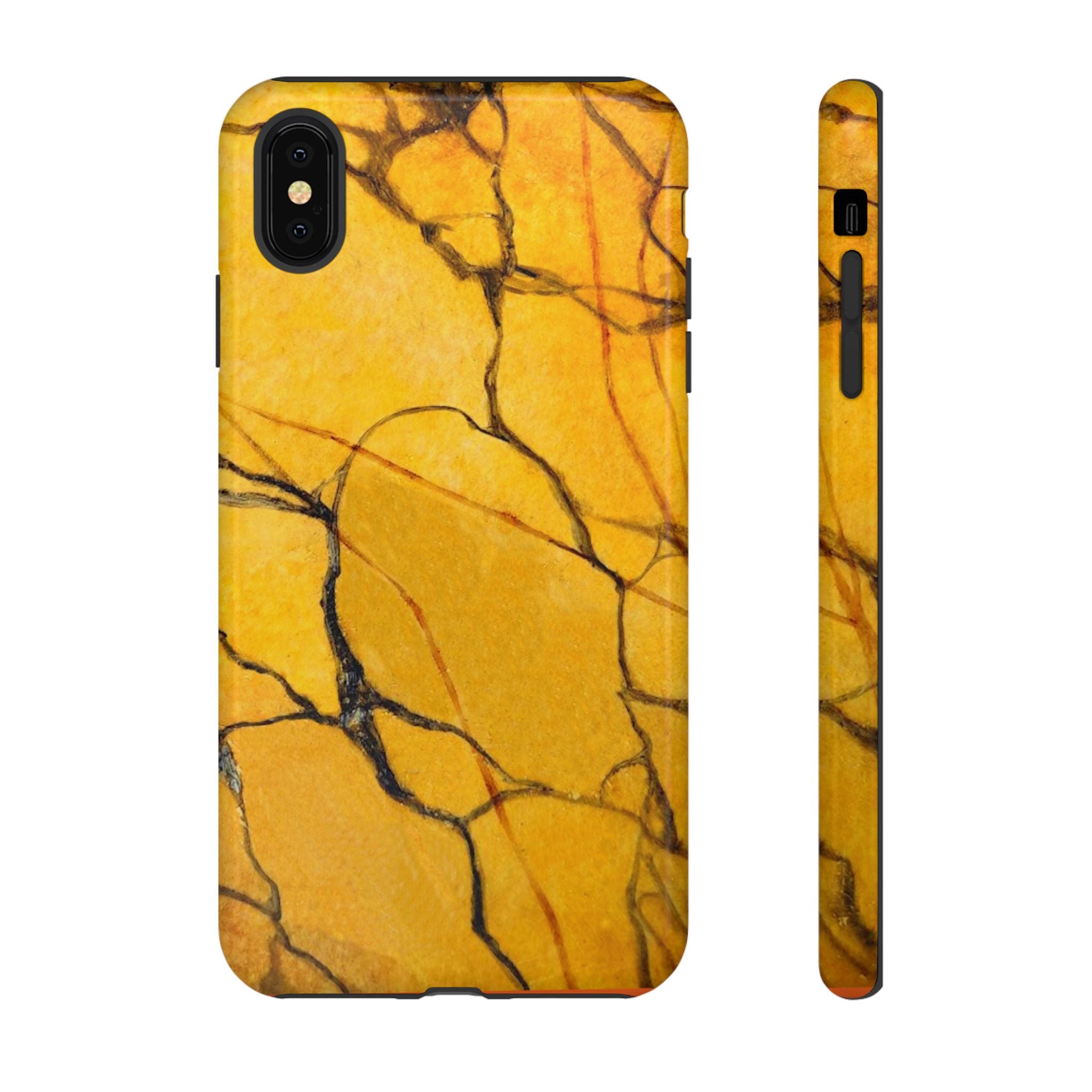  phone case in eye catching gold marble design in glossy or matte finish with silicone lining and hard shell for impact and UV resistance