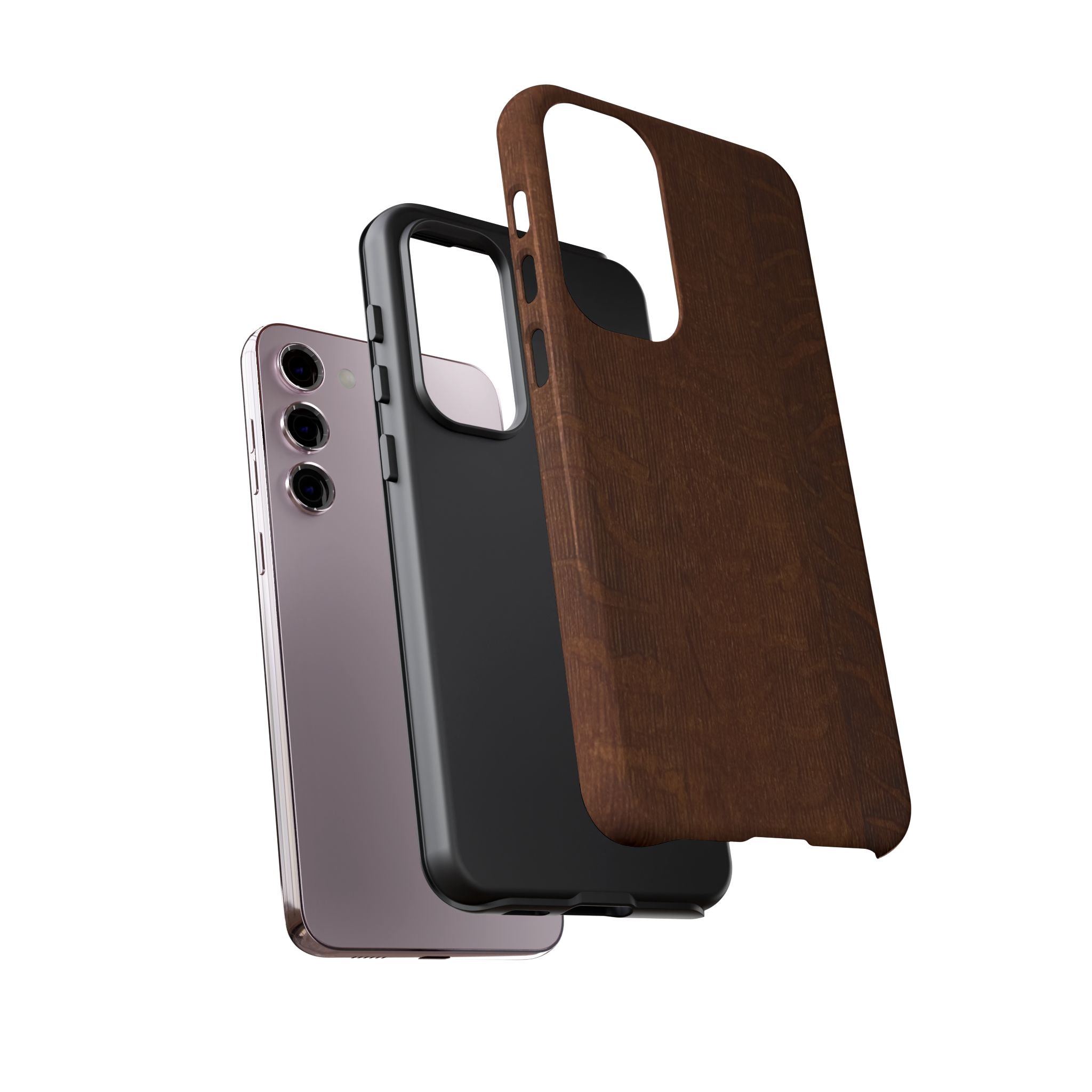Phone case with 3D Wrap Unique Wood Grain Design - Tough and Durable in Glossy or Matte finish