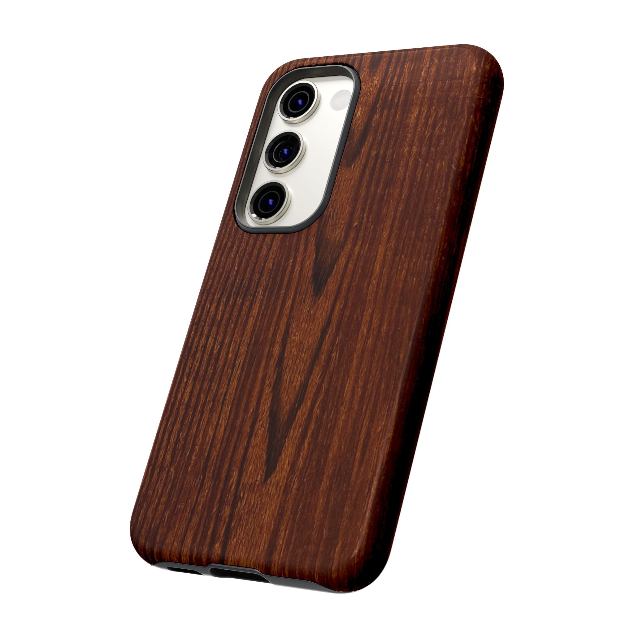 Phone Case in Fine Wood Grain Design with rustic, rugged good looks with toughness and durability for UV and impact resistance protection