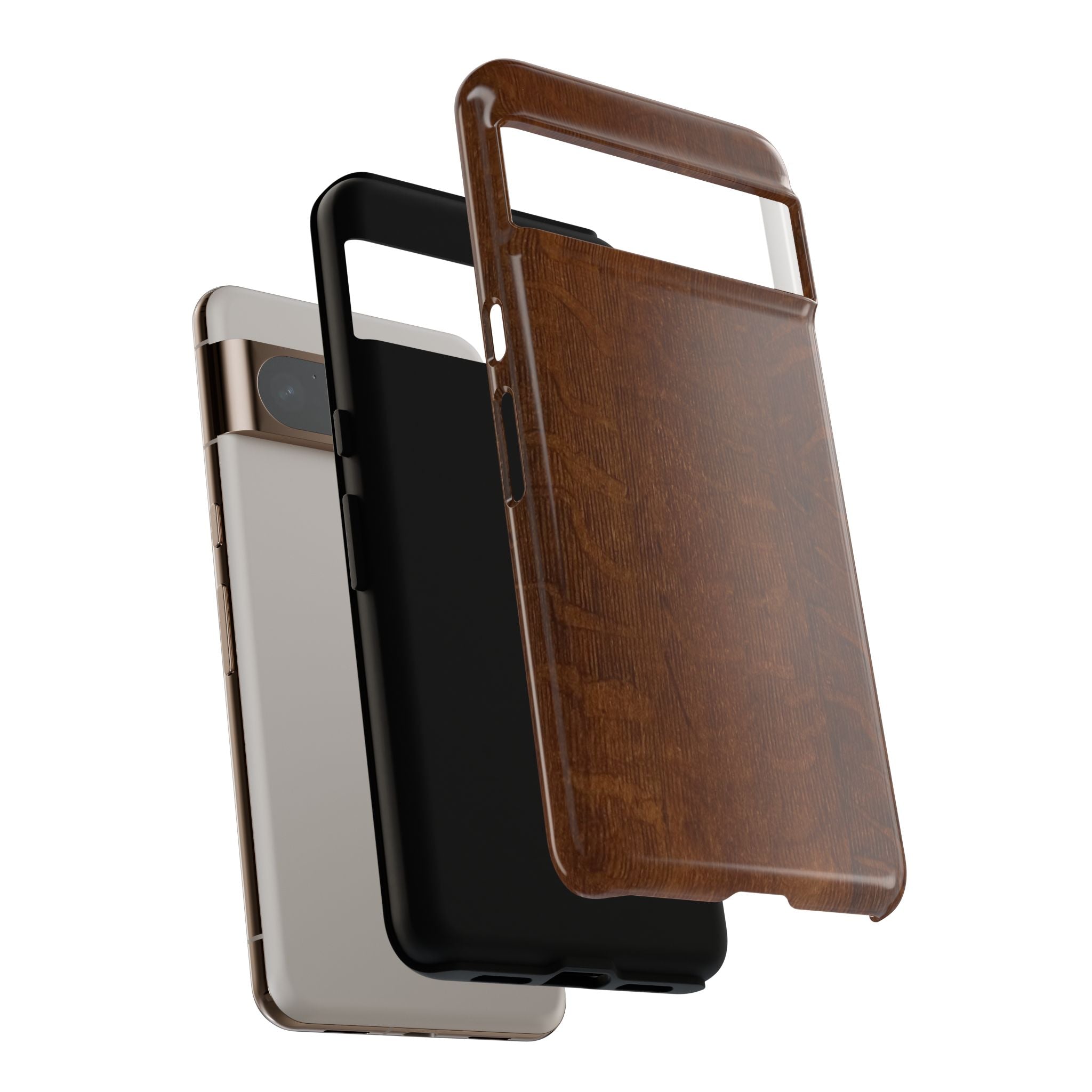 Phone case with 3D Wrap Unique Wood Grain Design - Tough and Durable in Glossy or Matte finish