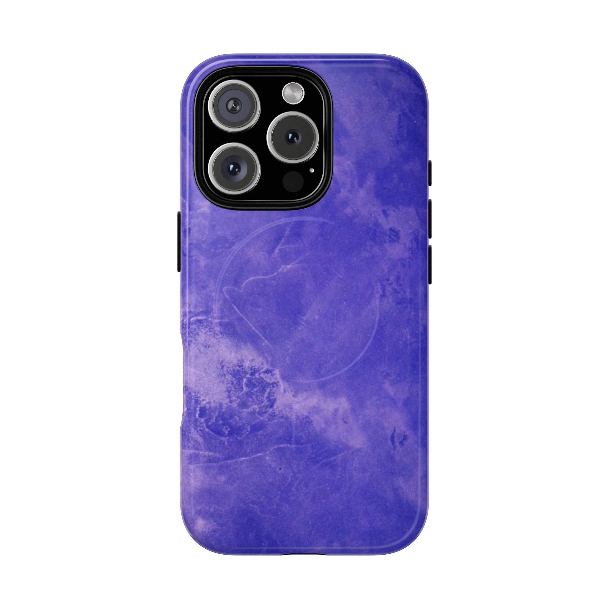 Magnetic iphone case in Blue abstract design with dual layers for toughness and  compatible with MagSafe Accessories
