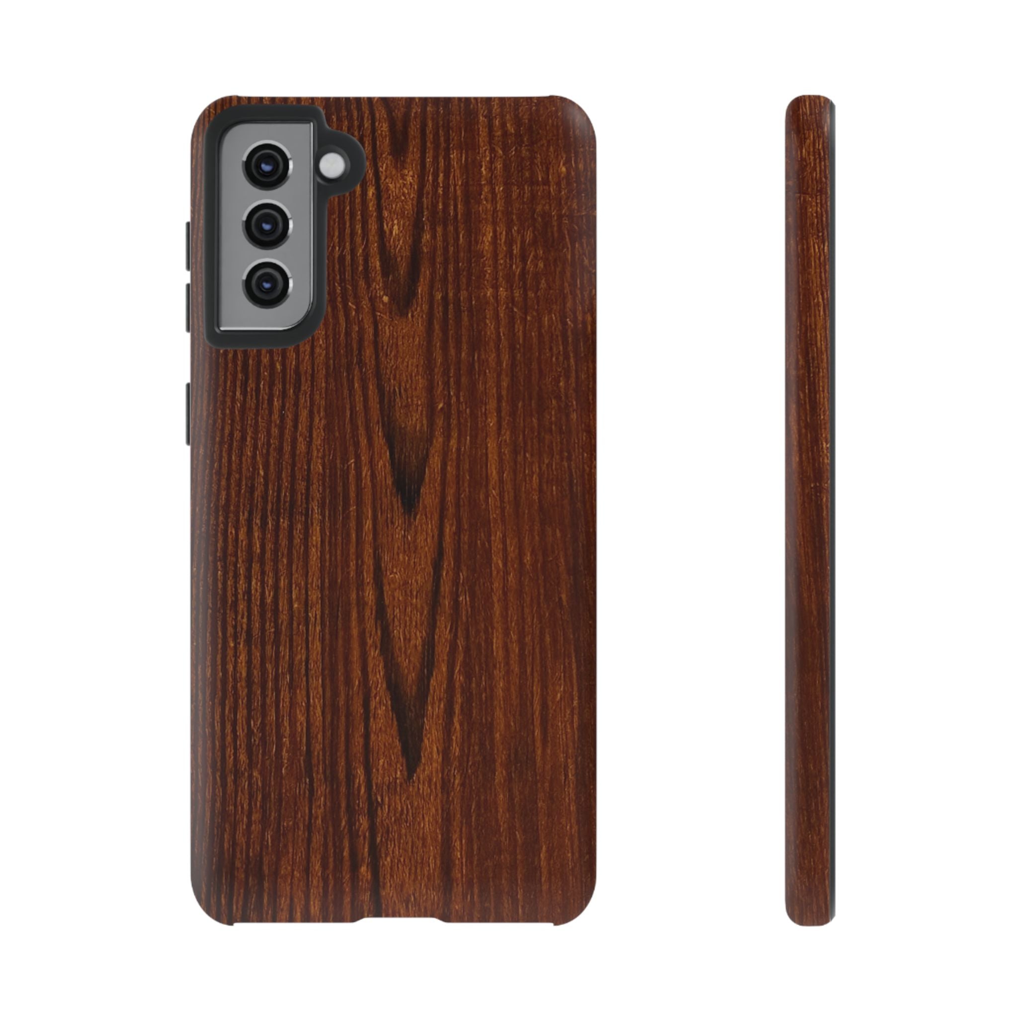 Phone Case in Fine Wood Grain Design with rustic, rugged good looks with toughness and durability for UV and impact resistance protection