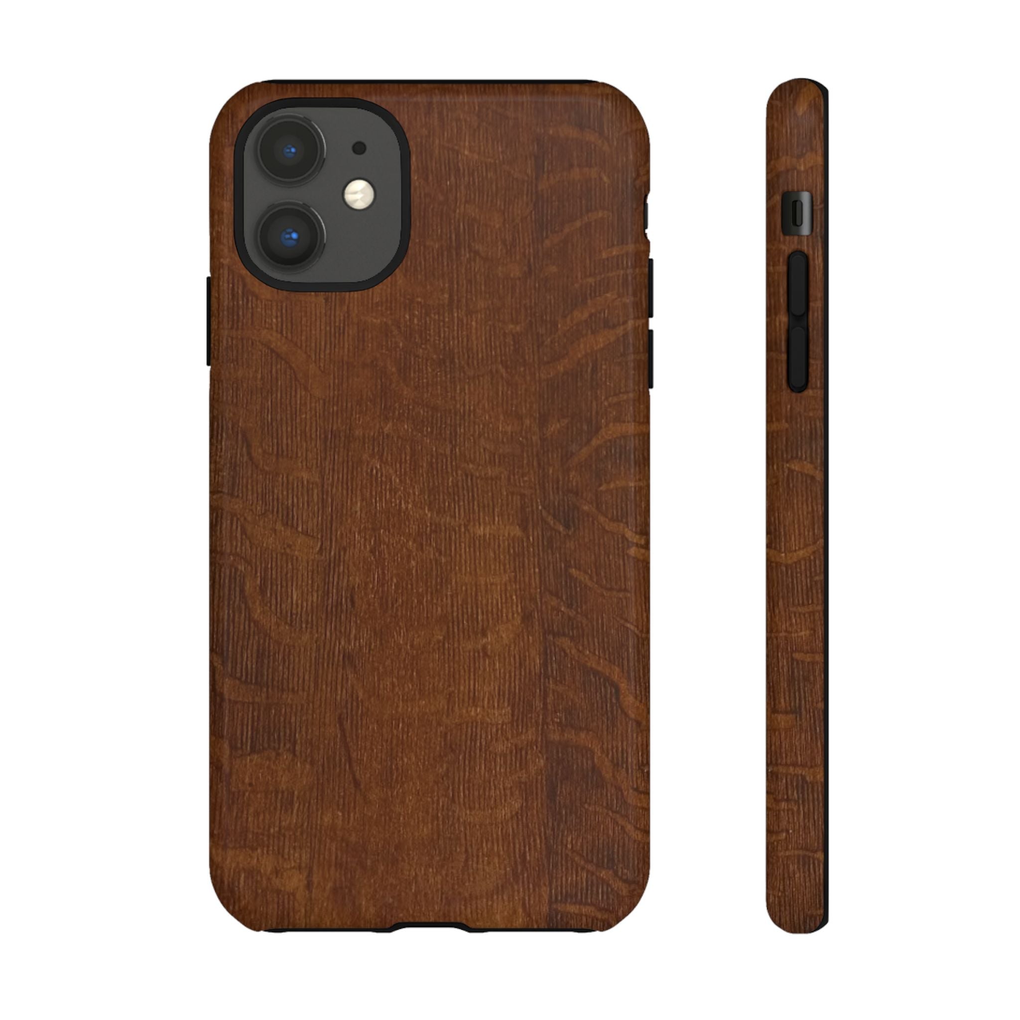 Phone case with 3D Wrap Unique Wood Grain Design - Tough and Durable in Glossy or Matte finish