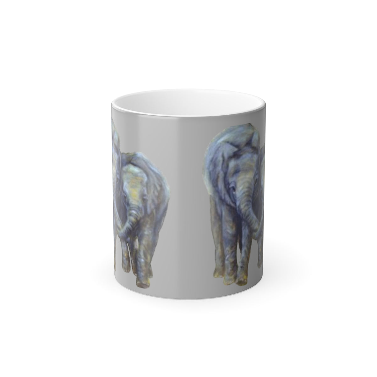 Mug Painted with Elephant Besties