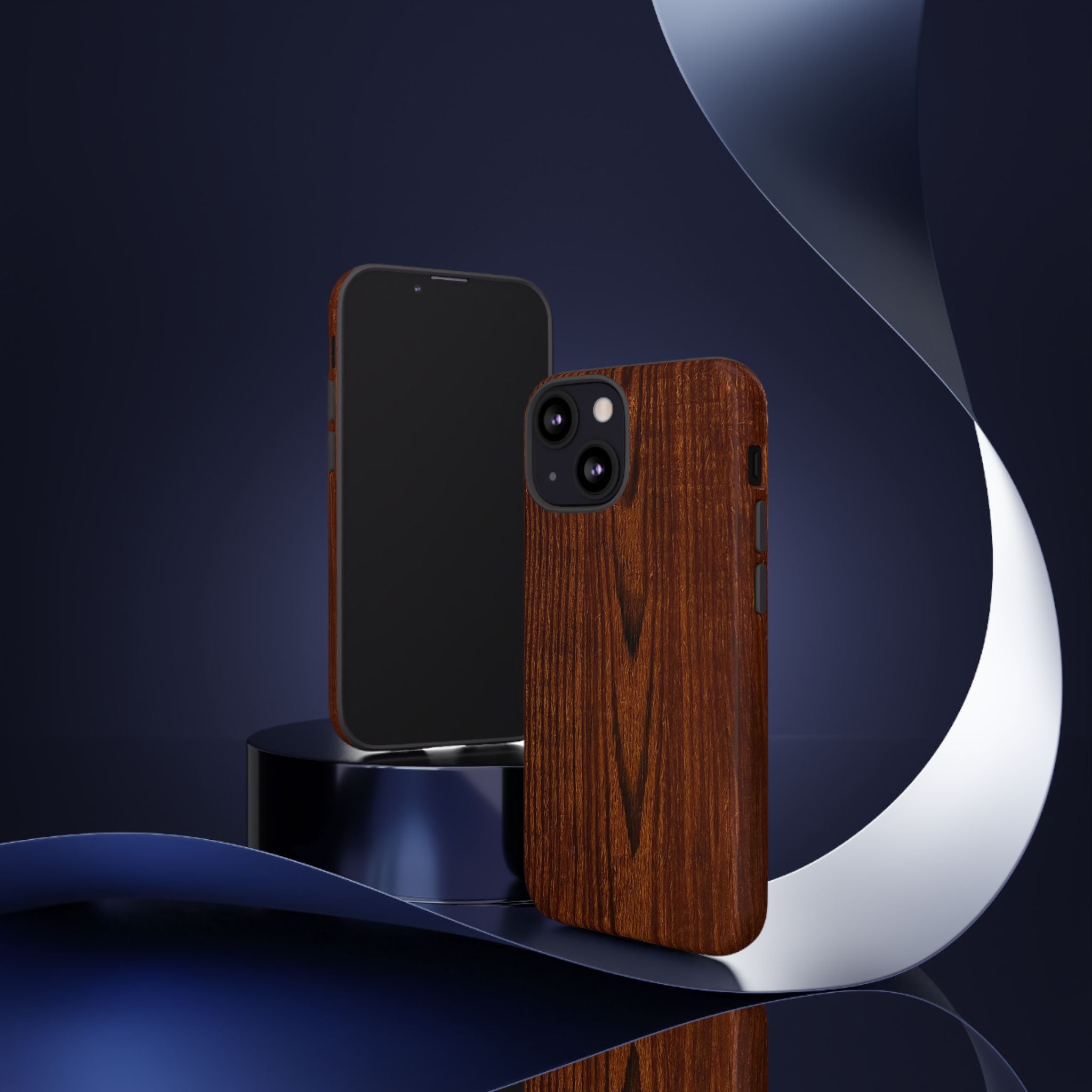 Phone Case in Fine Wood Grain Design with rustic, rugged good looks with toughness and durability for UV and impact resistance protection