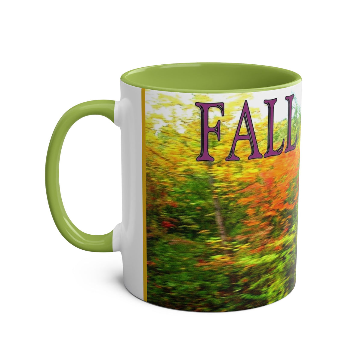 Autumn Vibes Two-Tone Coffee Mug with Vibrant Fall Colors, 11oz