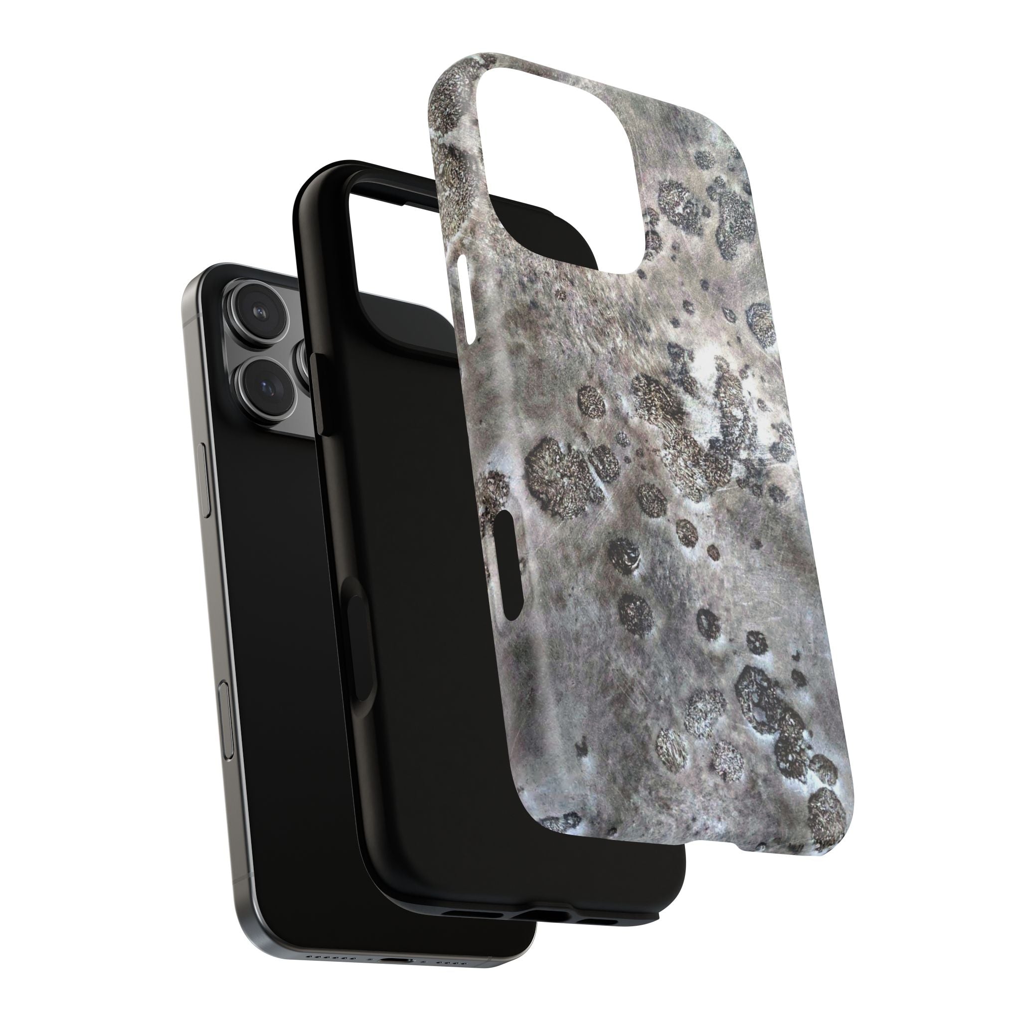 Magnetic iphone case with a Lunar Moon Rock Design is as tough as it looks with 2 layer shell compatible with MagSafe Accessories