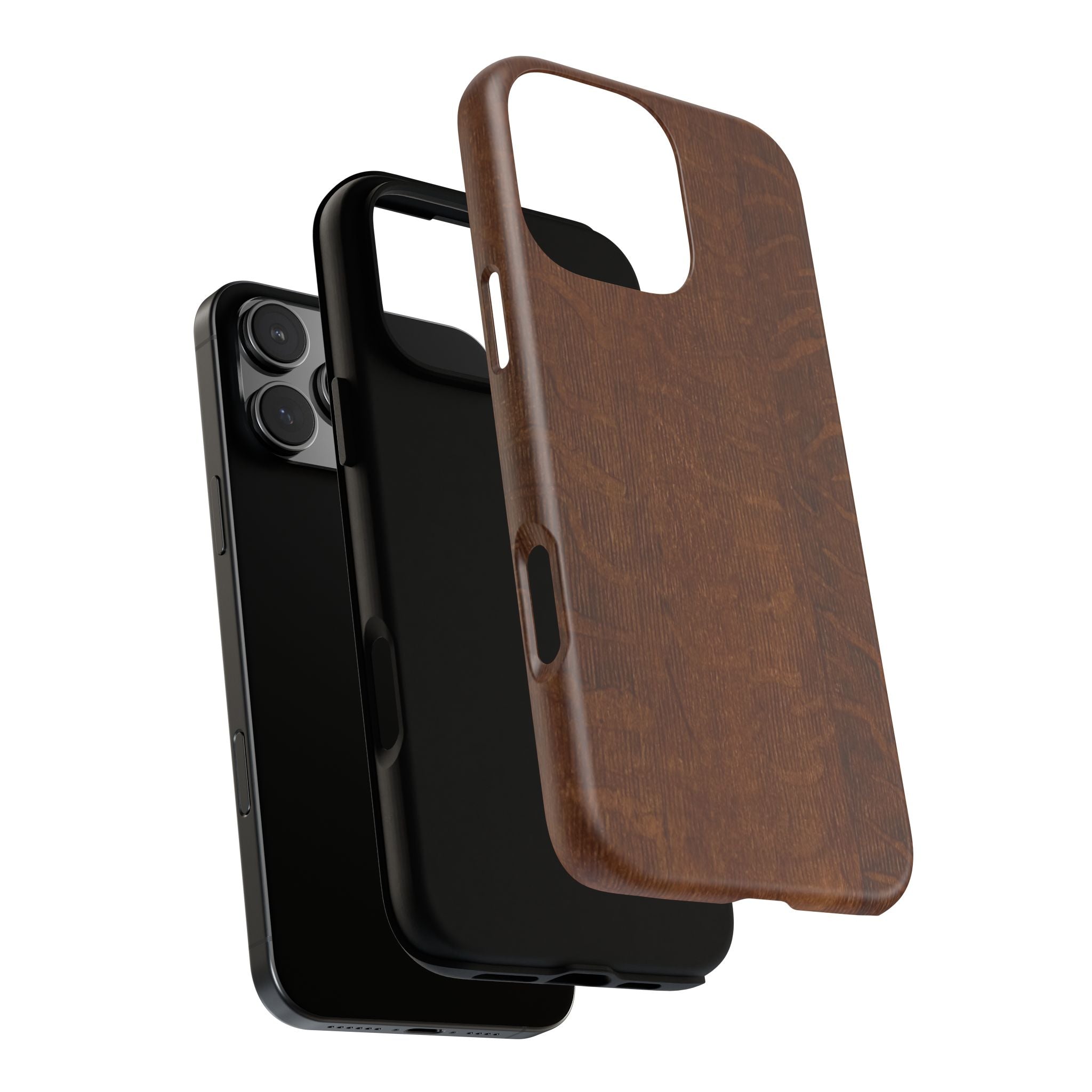Phone case with 3D Wrap Unique Wood Grain Design - Tough and Durable in Glossy or Matte finish