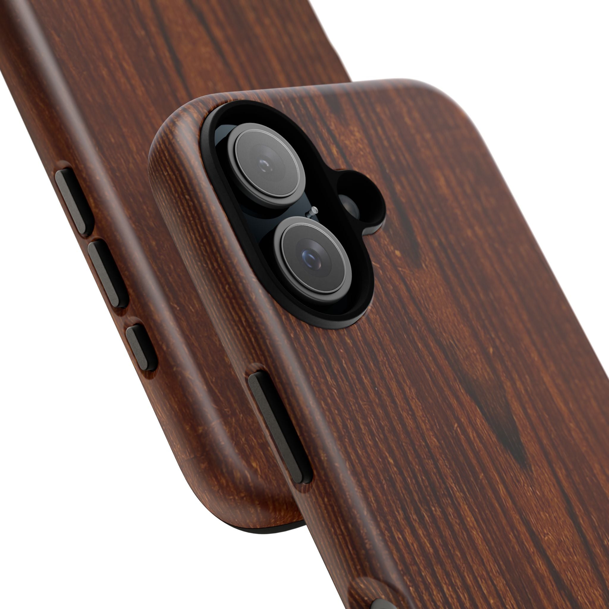 Phone Case in Fine Wood Grain Design with rustic, rugged good looks with toughness and durability for UV and impact resistance protection