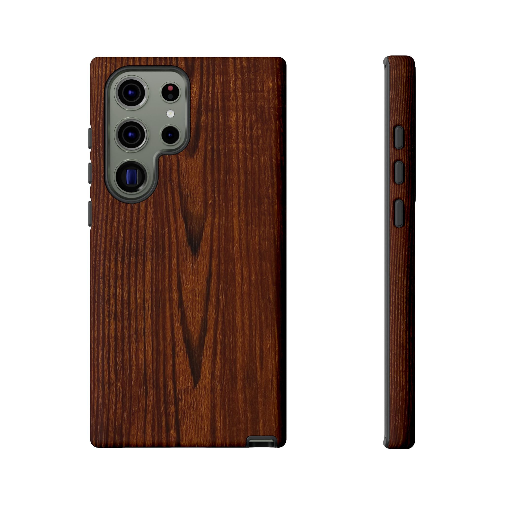 Phone Case in Fine Wood Grain Design with rustic, rugged good looks with toughness and durability for UV and impact resistance protection