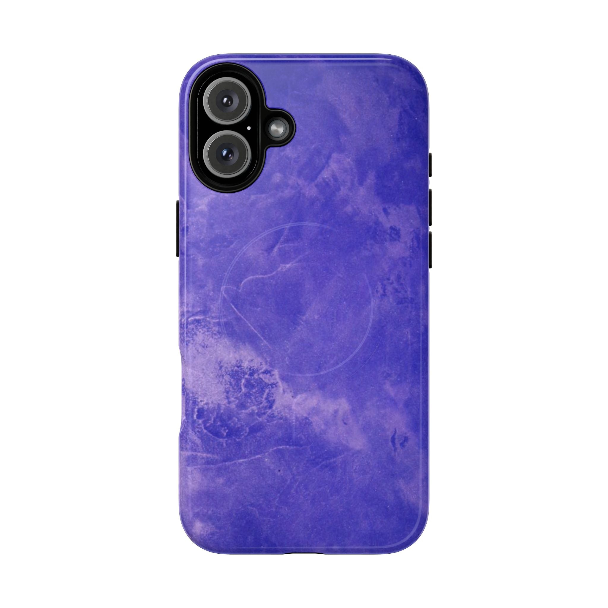 Magnetic iphone case in Blue abstract design with dual layers for toughness and  compatible with MagSafe Accessories